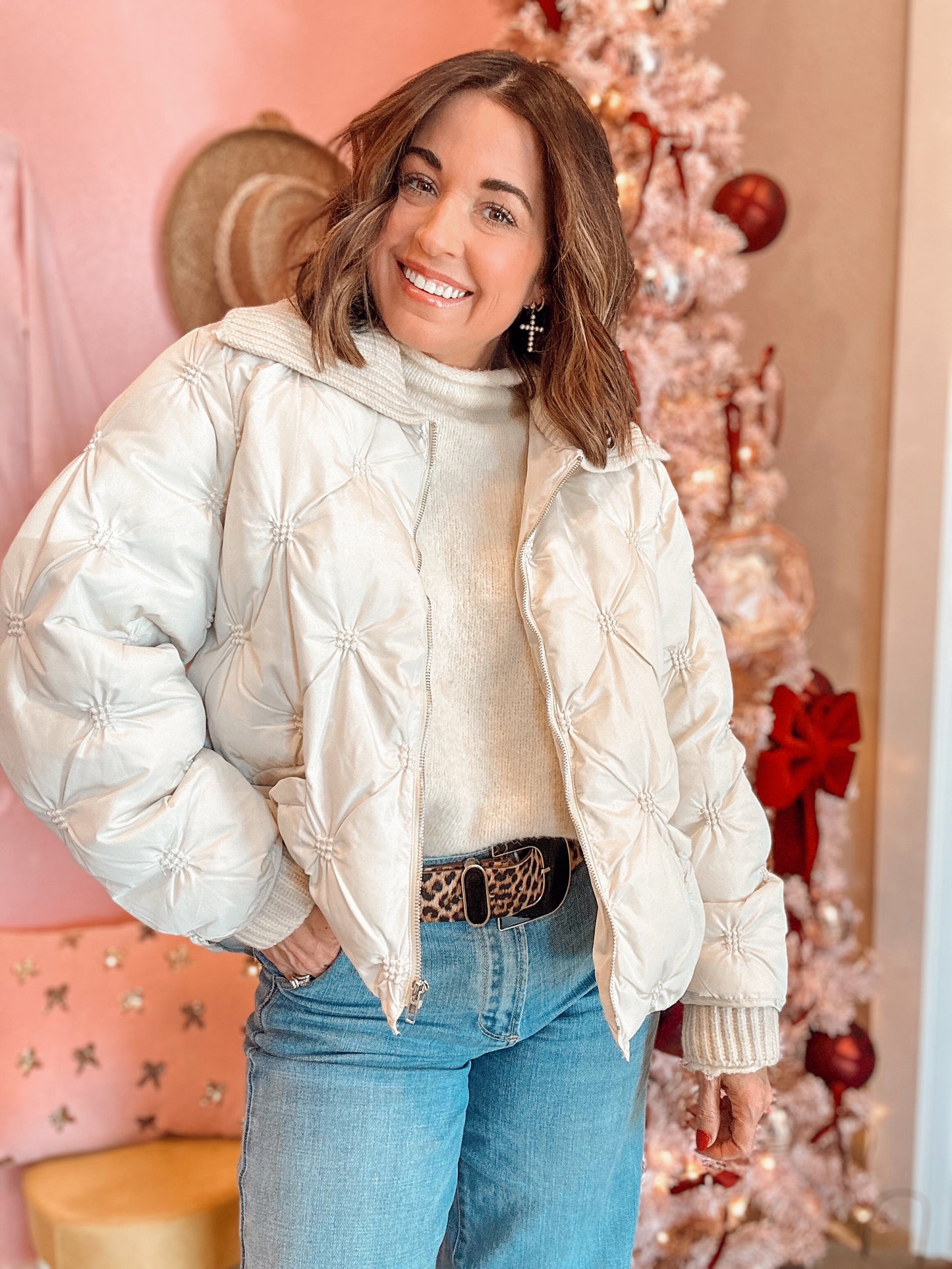 Neutral Quilted Puffer