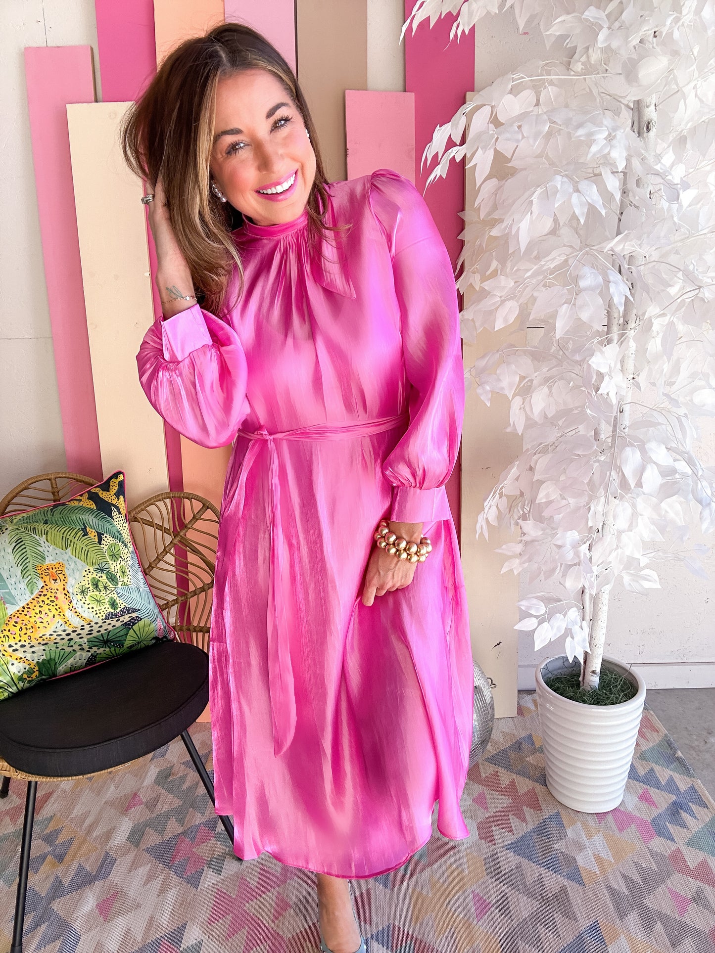 Mimi Metallic MIDI Dress