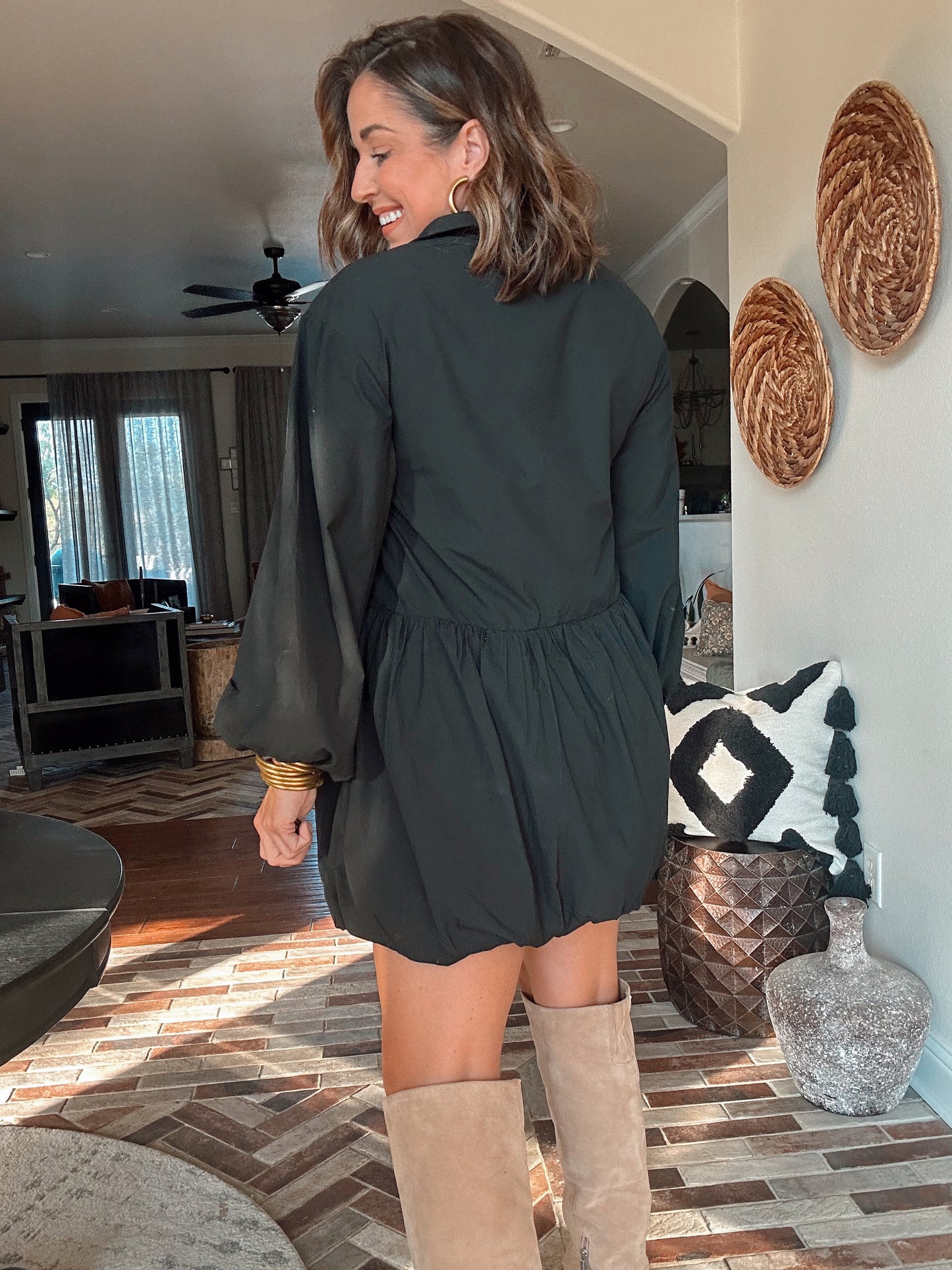 Bubble Hem Shirt Dress