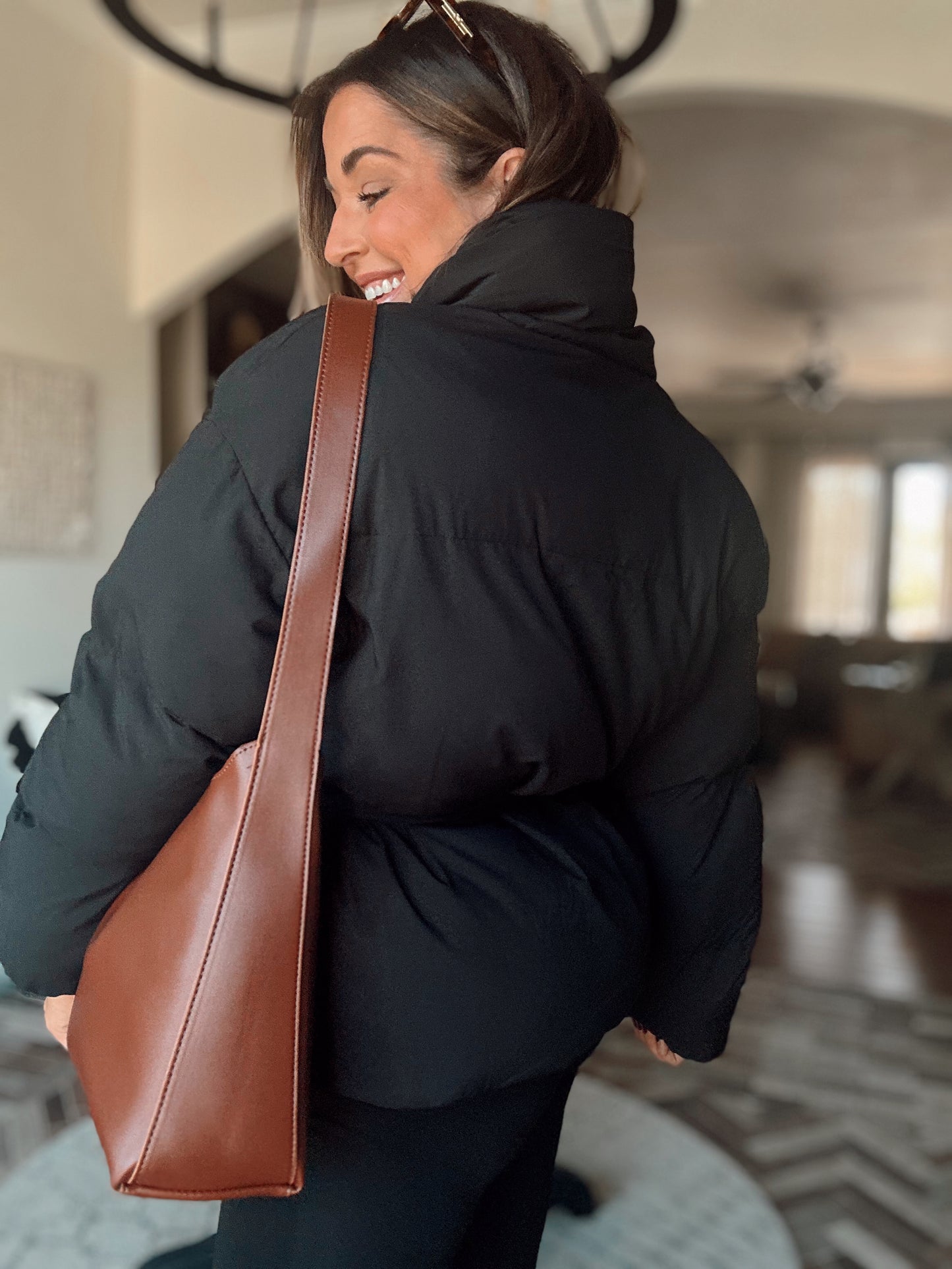Waist Tie Puffer Coat