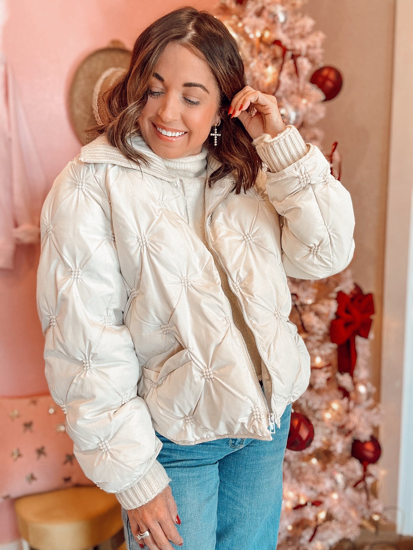 Neutral Quilted Puffer