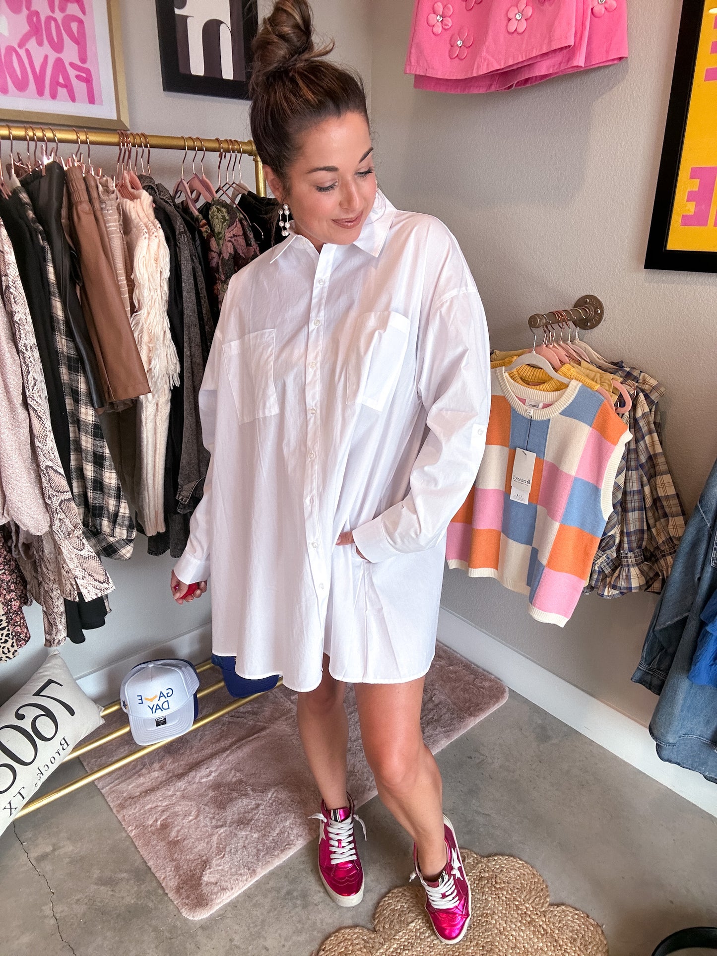 Pretty Poplin Shirt Dress