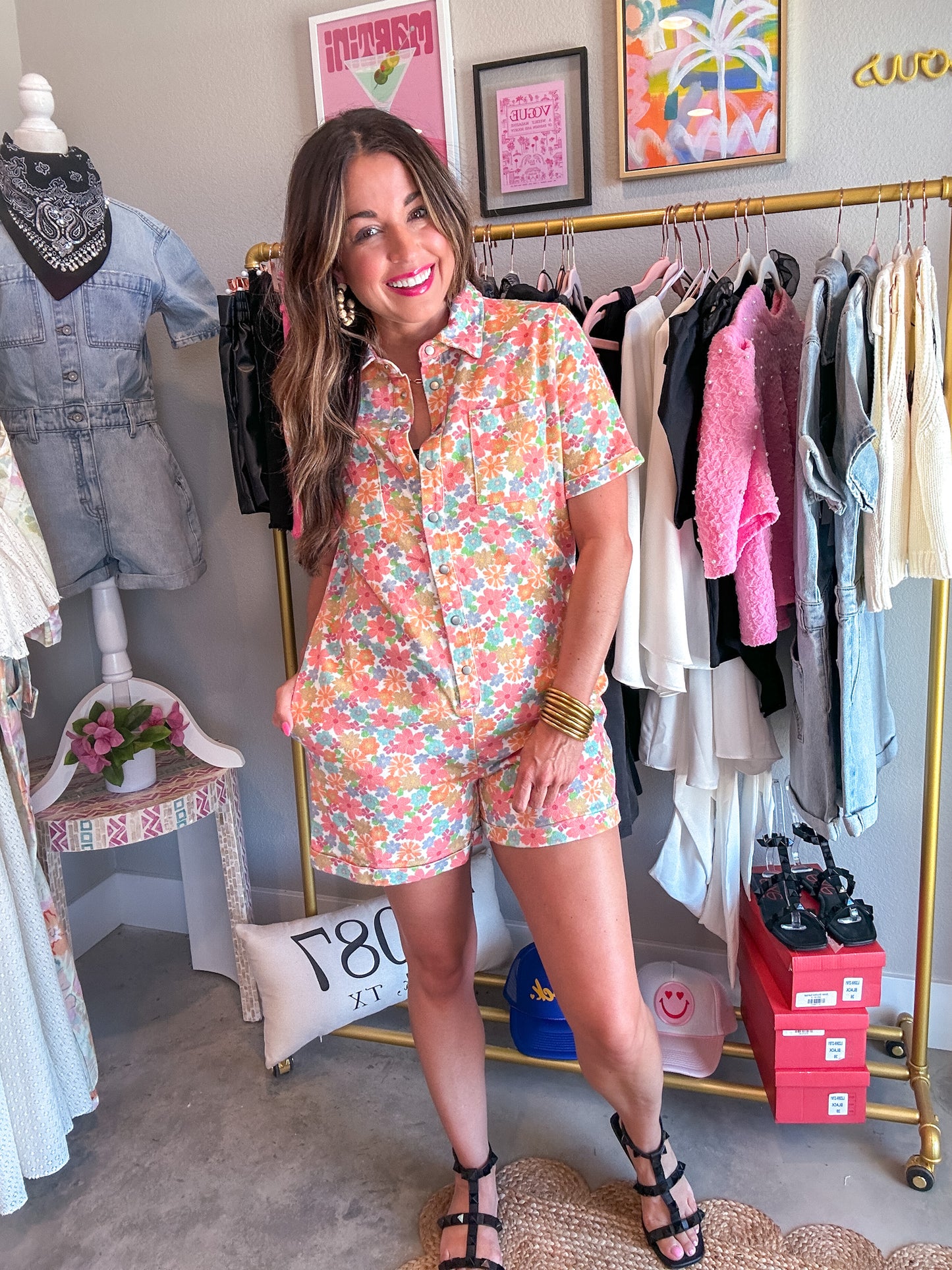 SheDaisy Denim Romper