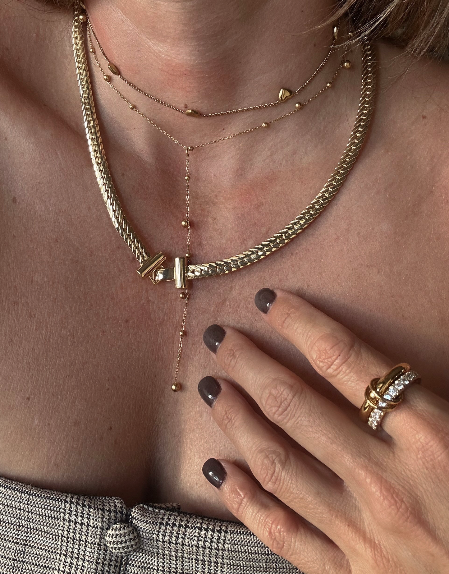 Justine Double Gold Ring