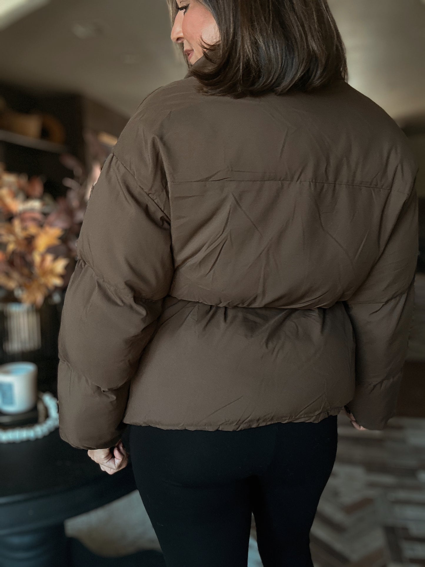 Waist Tie Puffer Coat