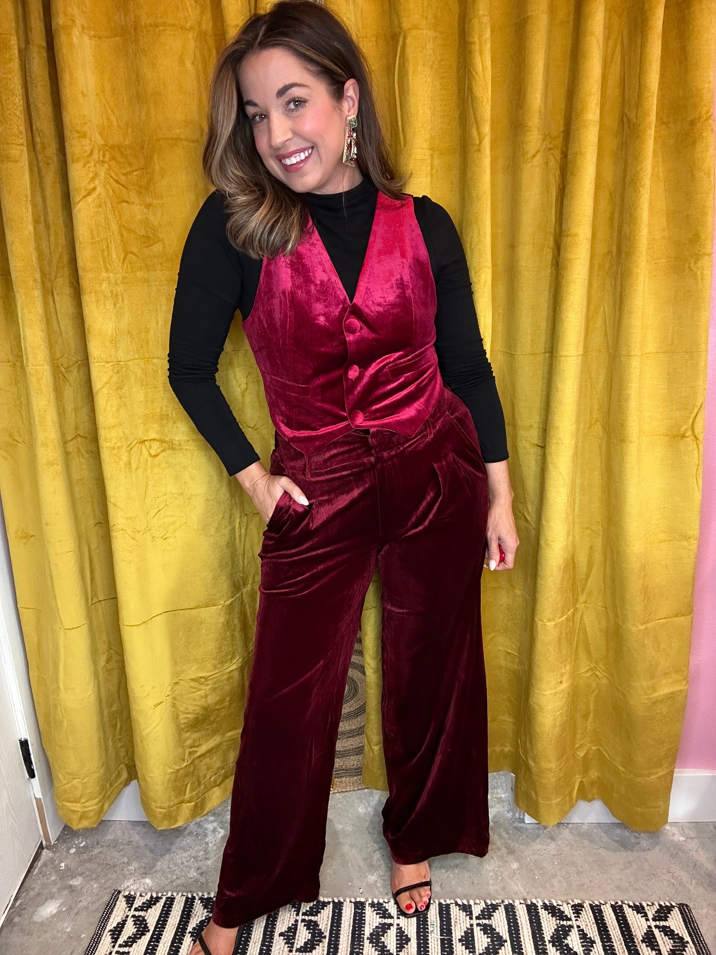 Merry & Glam Velvet Vest
