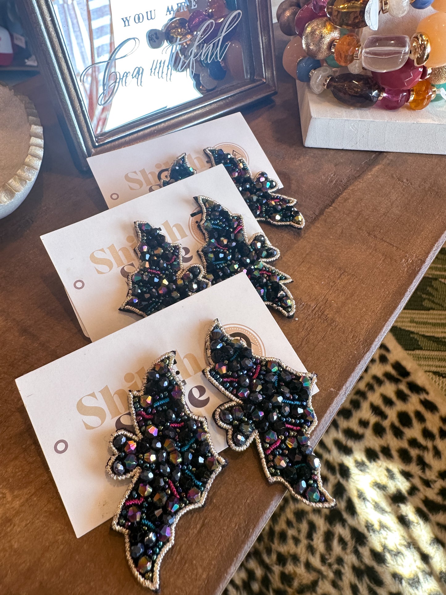 Bat Beaded Earrings