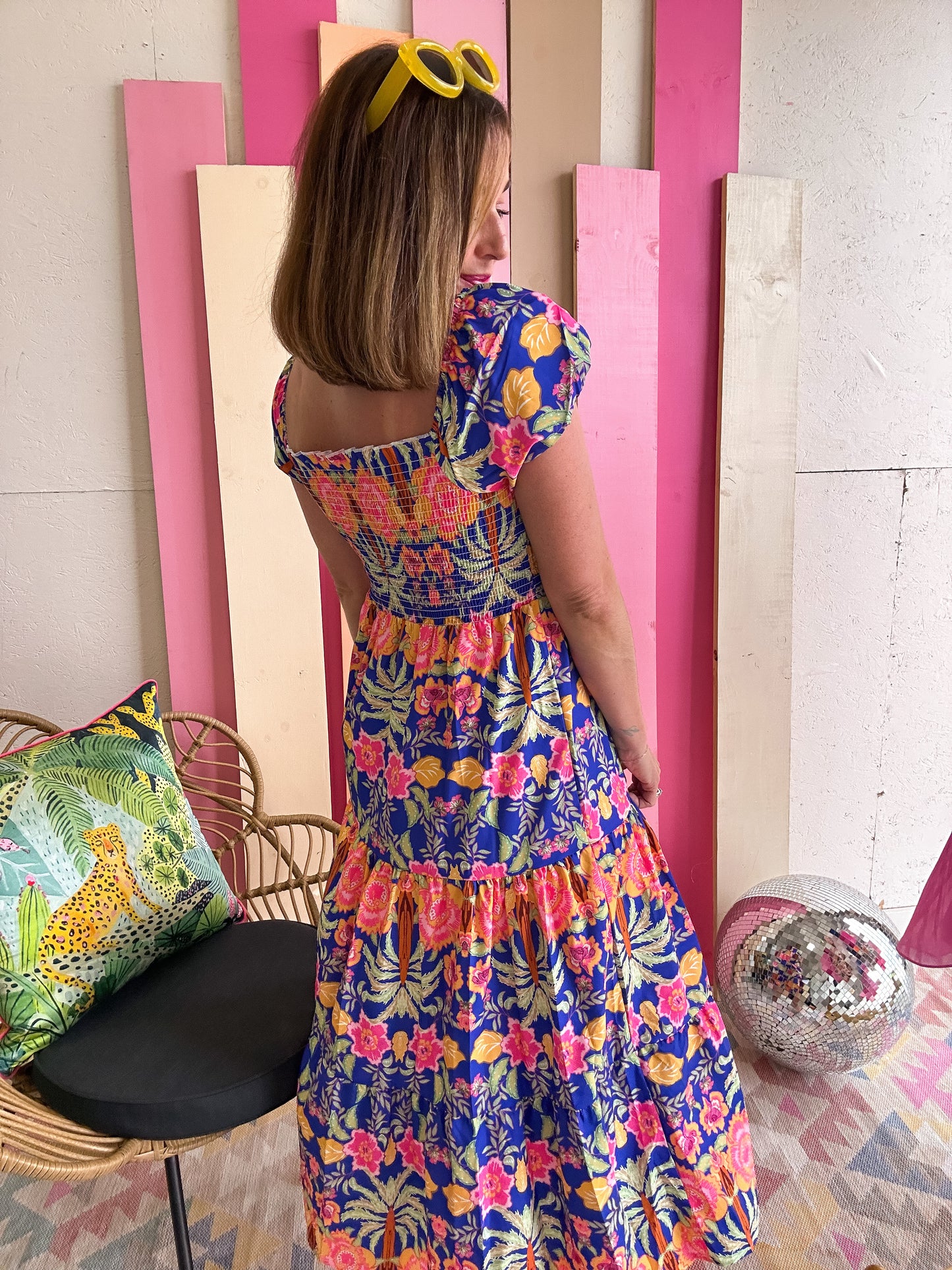 Royal Palm Floral Maxi Dress