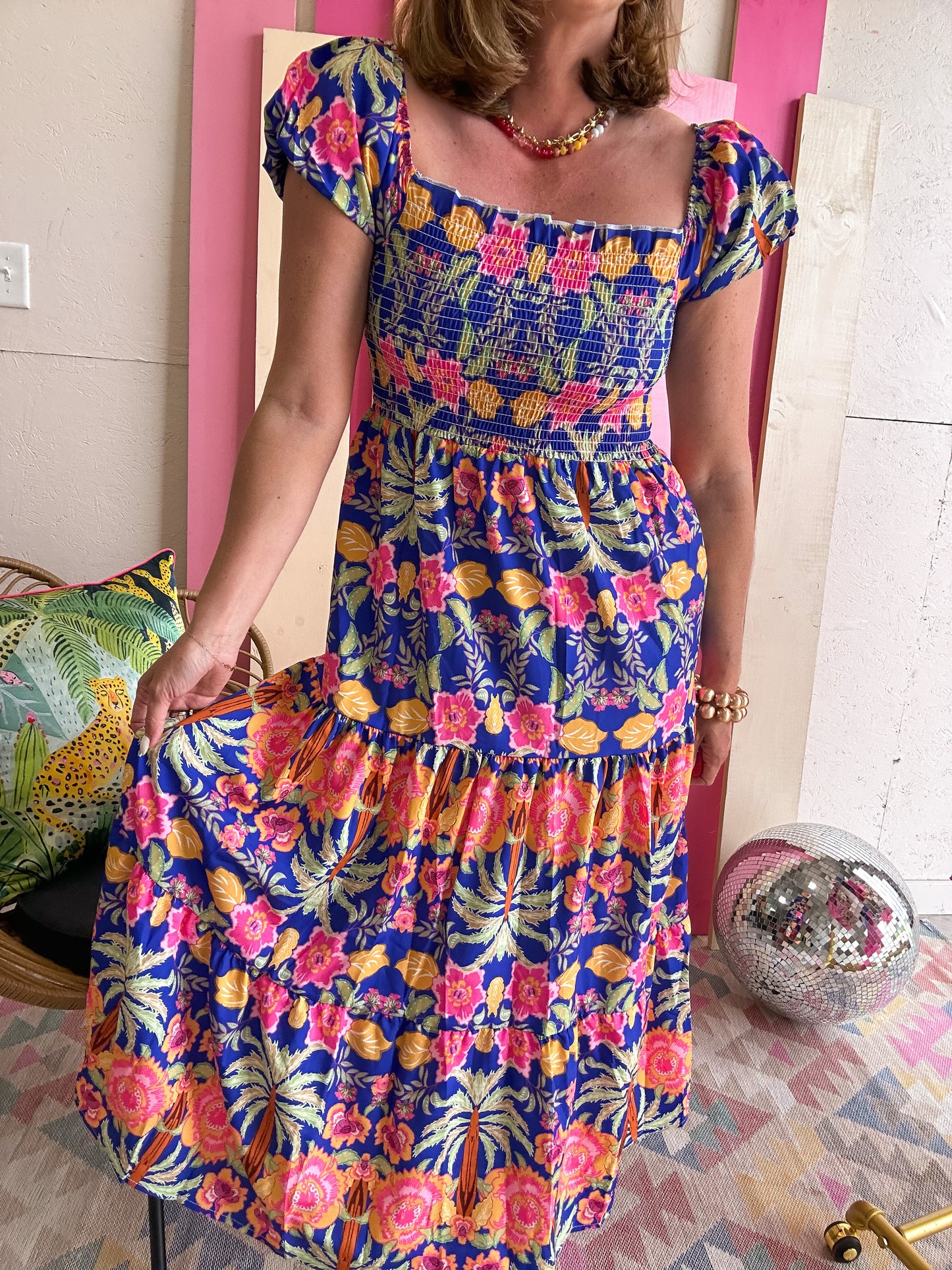 Royal Palm Floral Maxi Dress