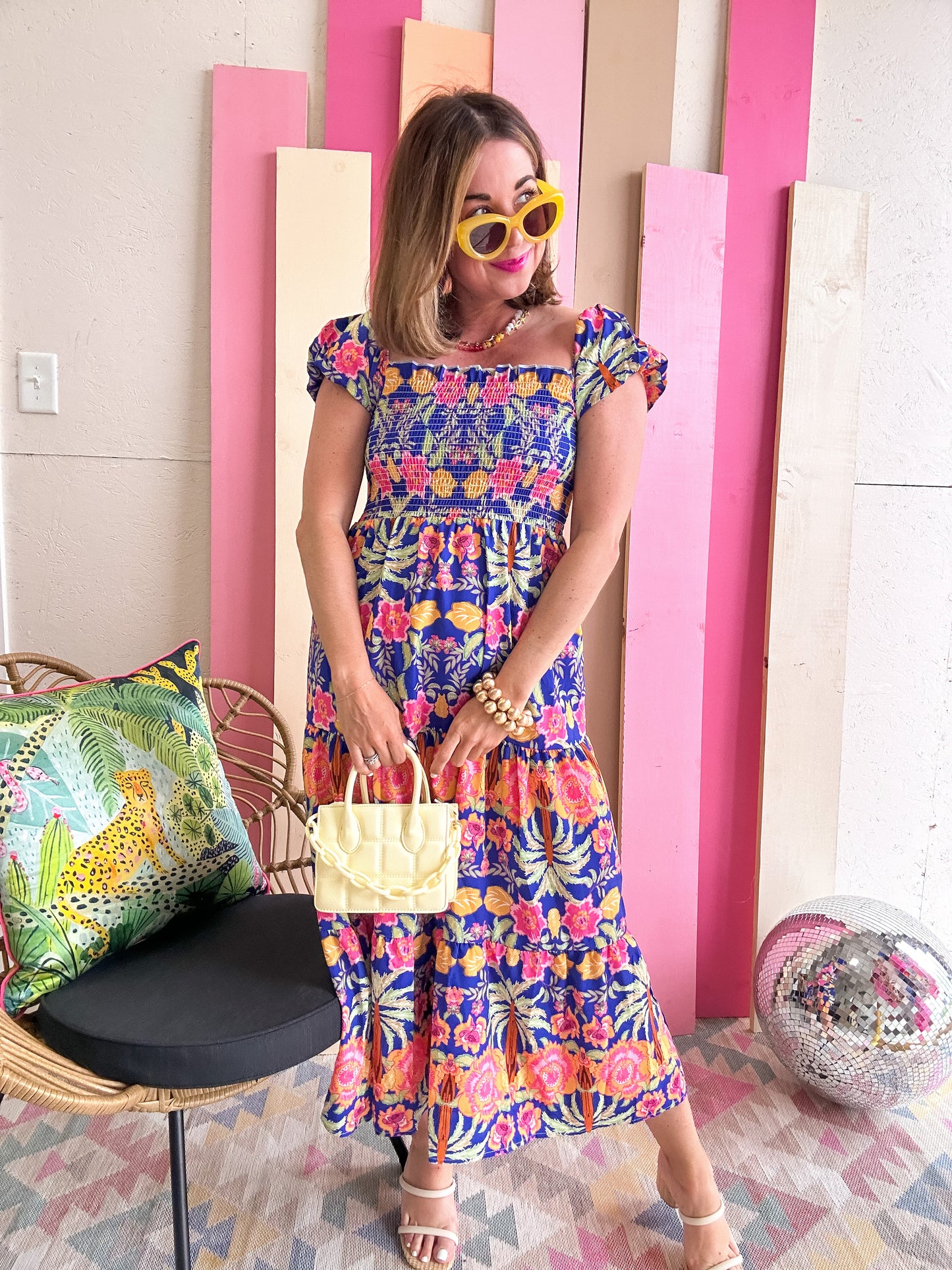 Royal Palm Floral Maxi Dress