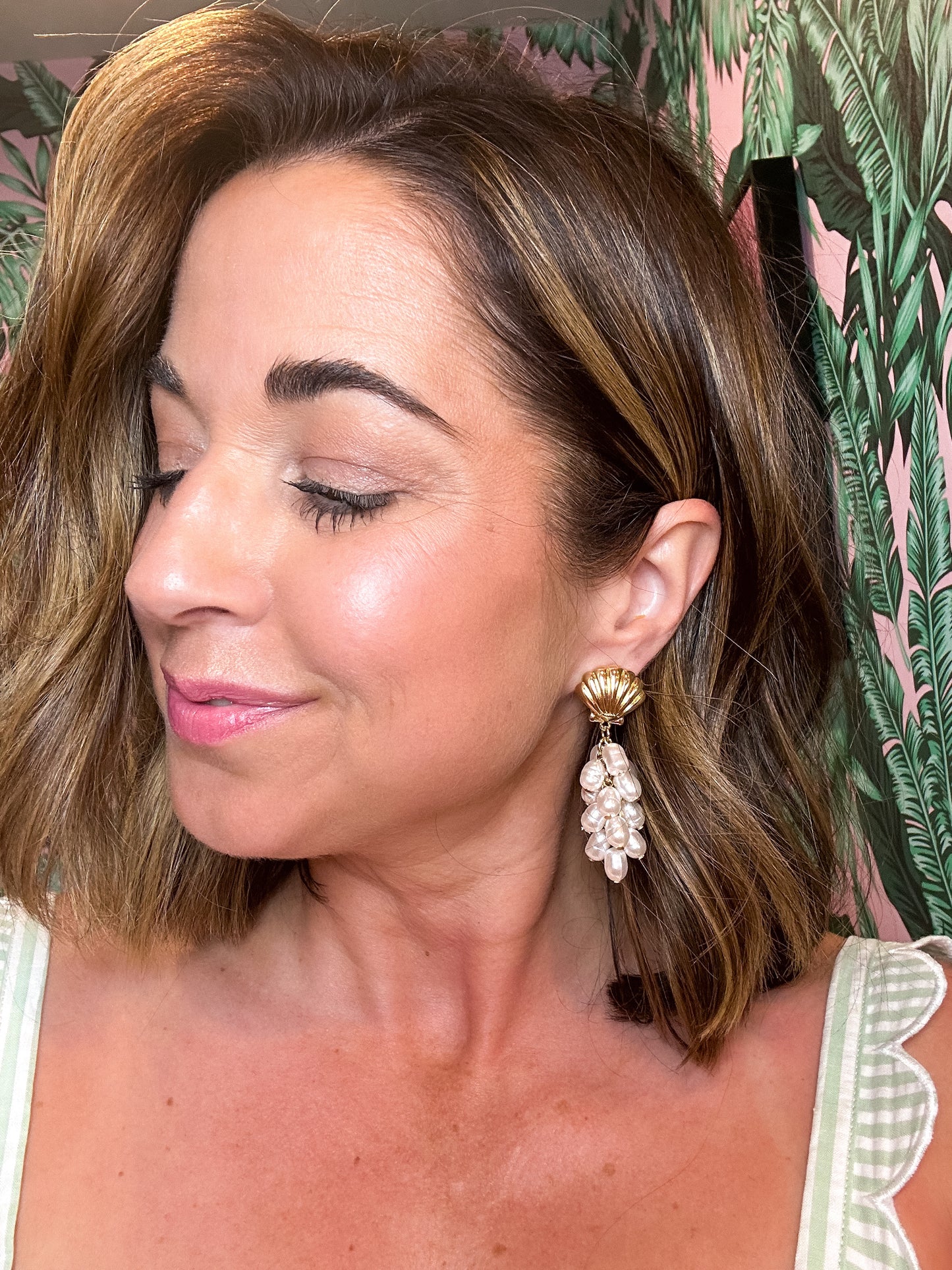 Seashell Pearl Earrings