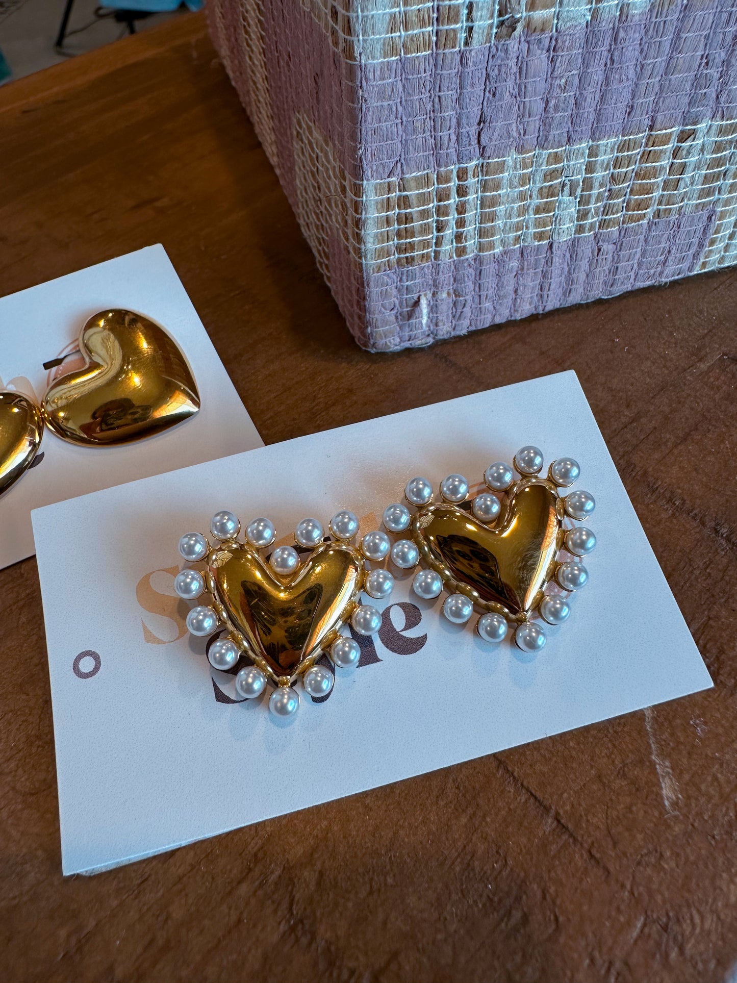 Chan Sutton Chunky Pearl Heart Earring