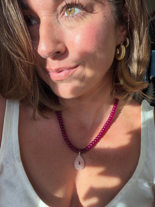 Burgundy Gemstone Necklace