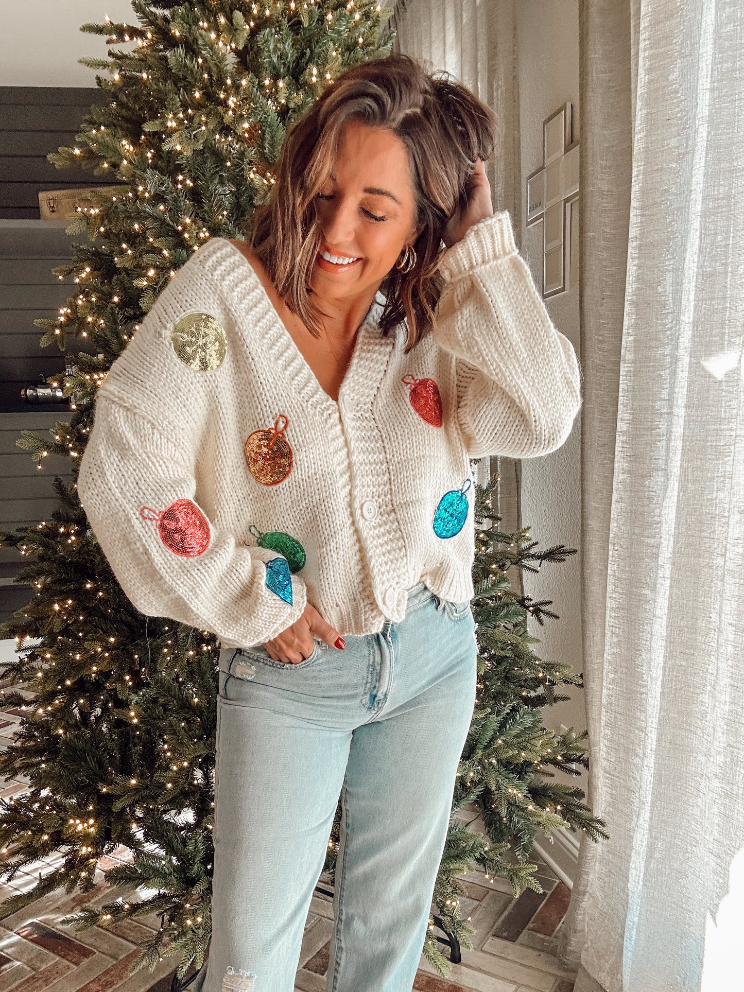 Sequin Ornament Cardigan