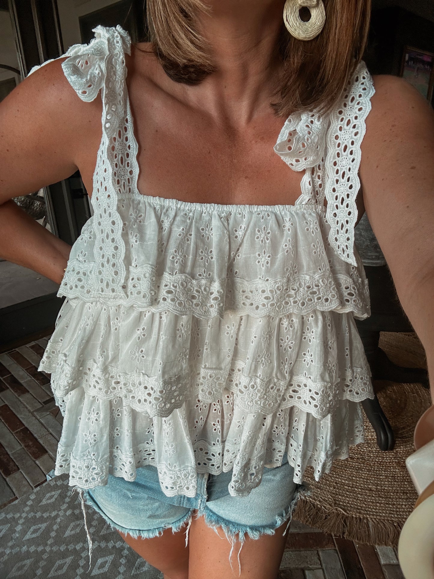 Lace Tiered Top