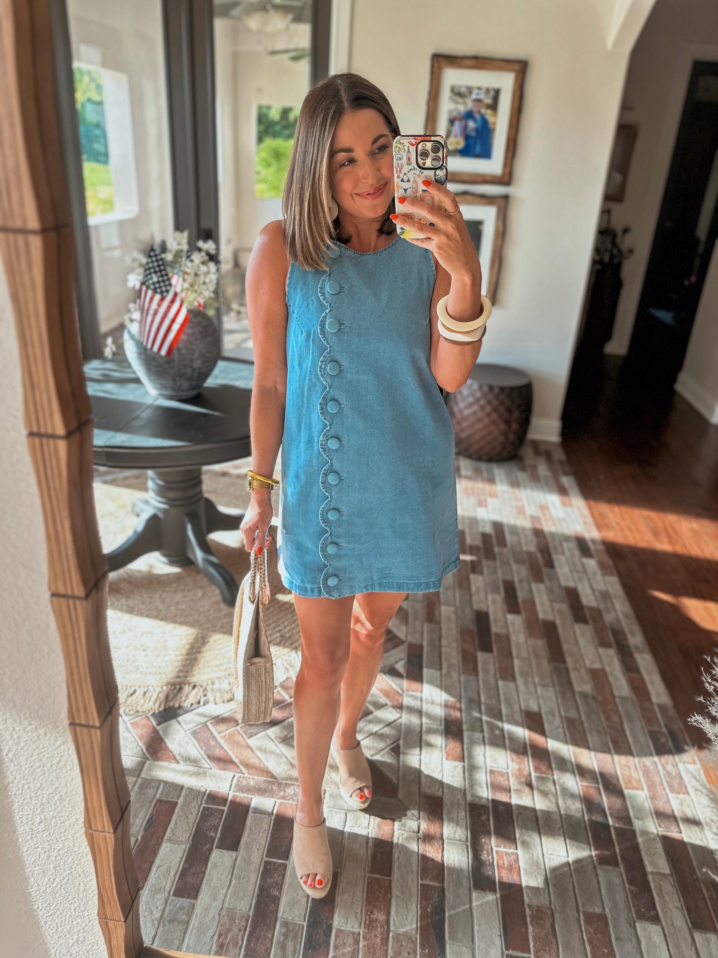 Blue Jean Baby Scalloped Mini Dress