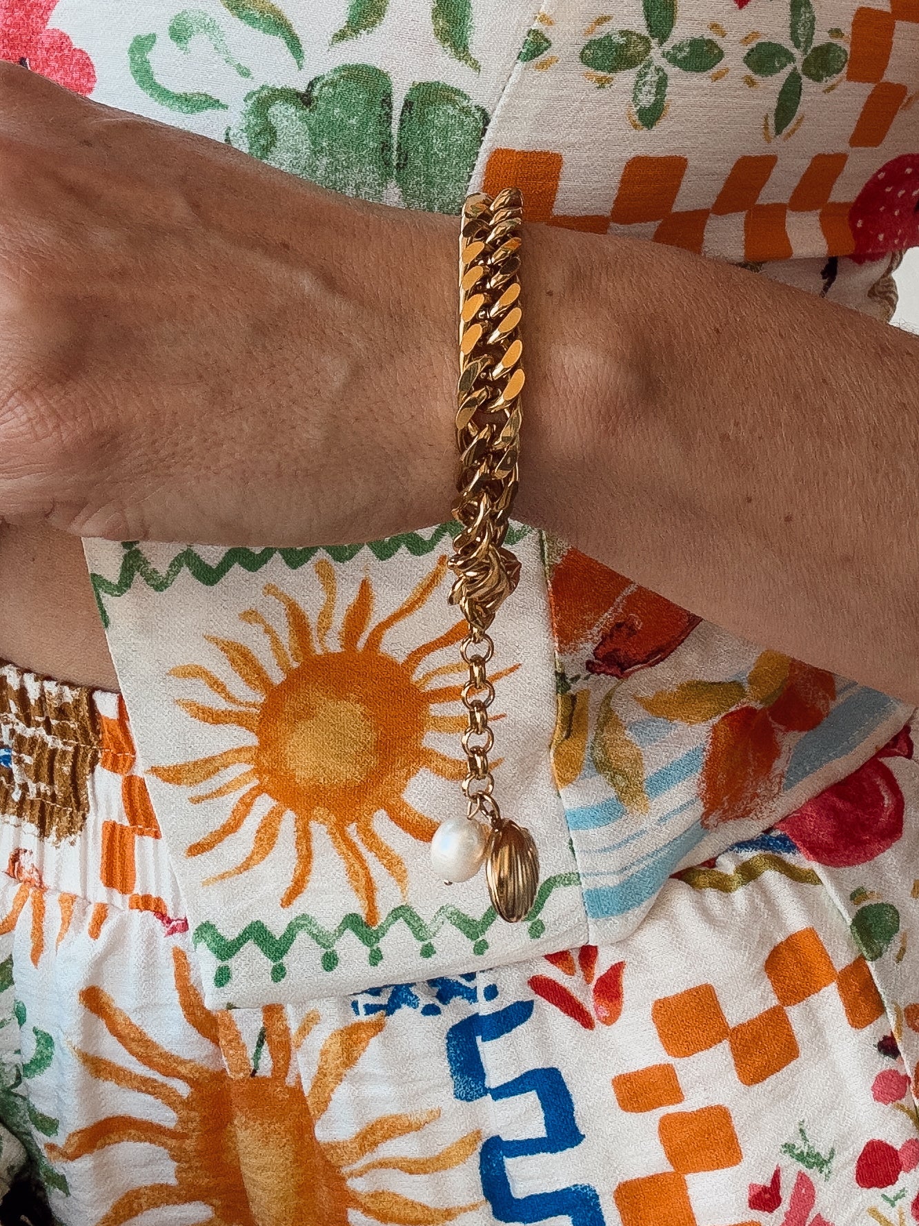 Penny Pearl Chunky Chain Bracelet