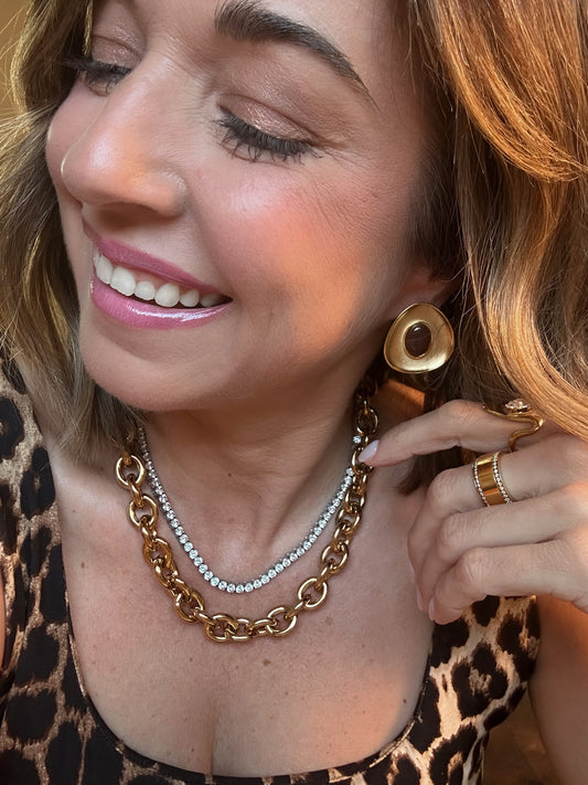 Gemstone Oval Earrings