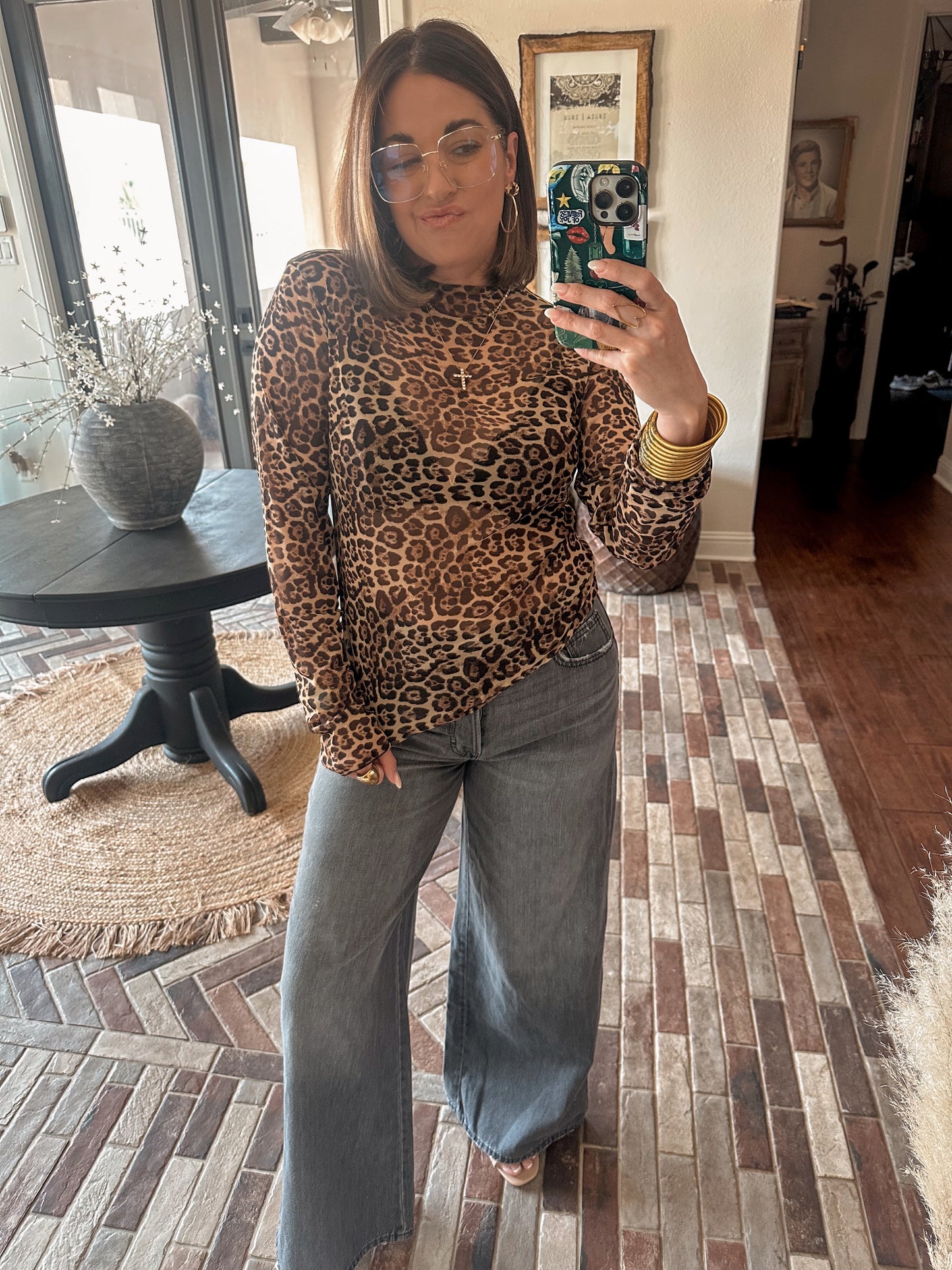 Sheer Leopard Top
