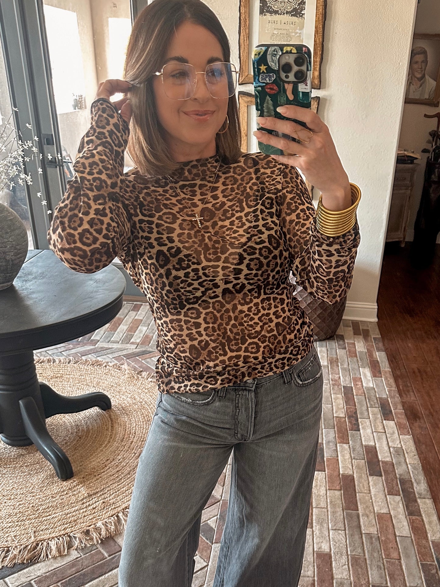 Sheer Leopard Top