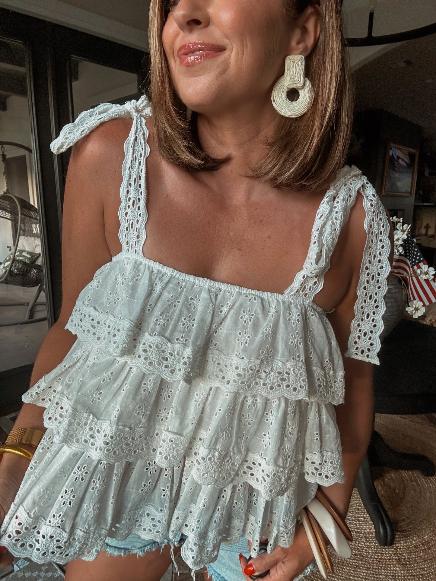 Lace Tiered Top