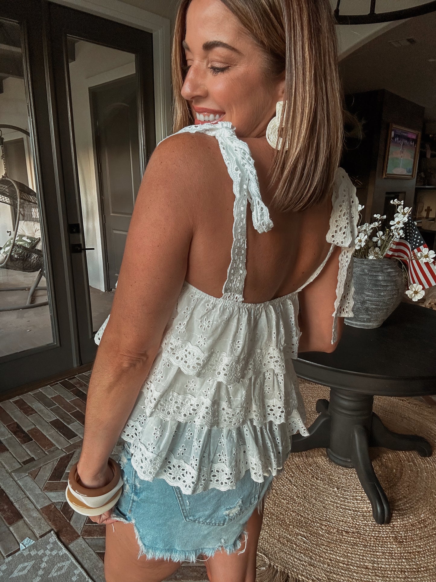 Lace Tiered Top