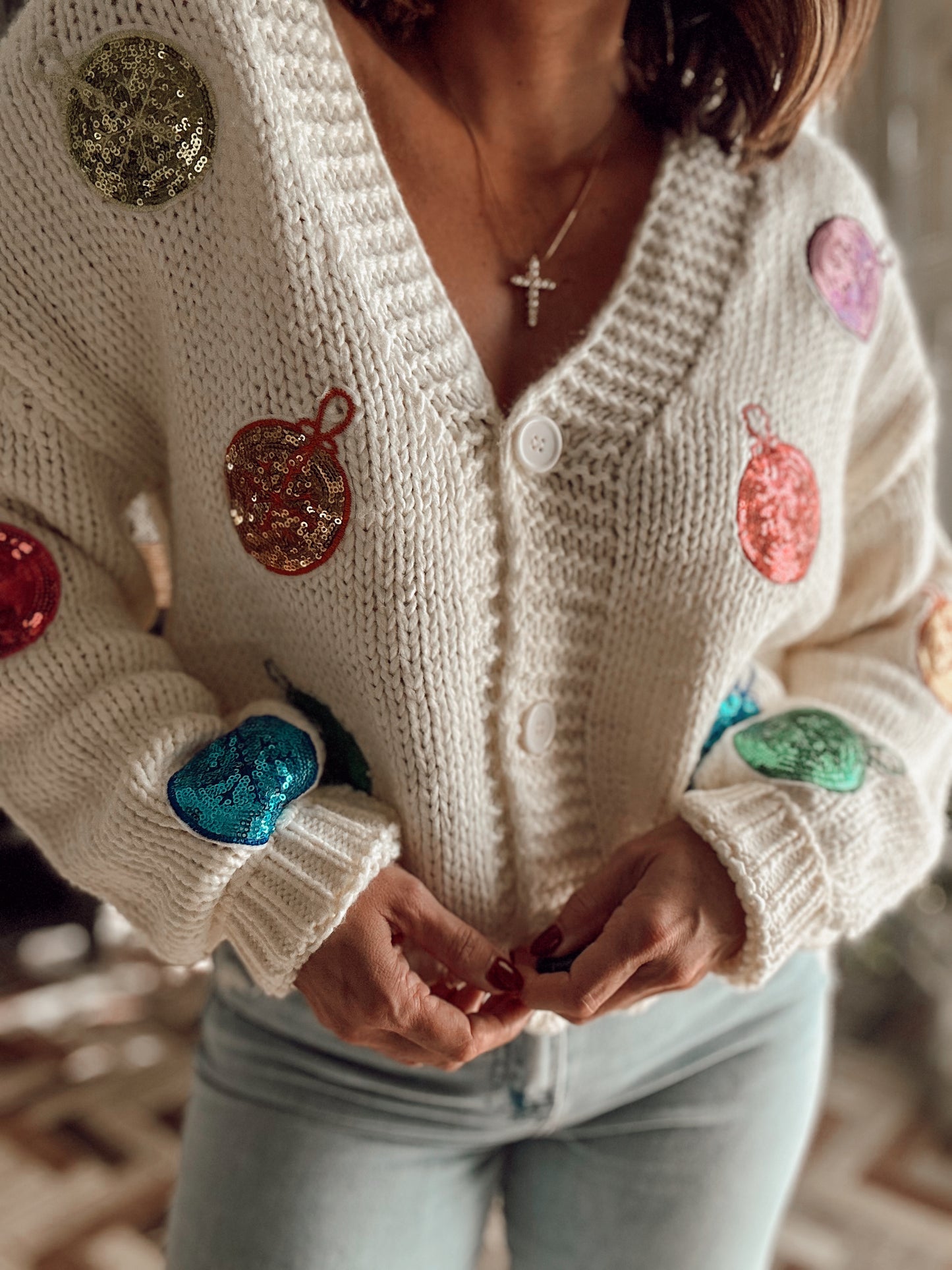Sequin Ornament Cardigan