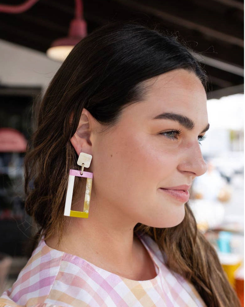 Wind Chime Color Block Earrings