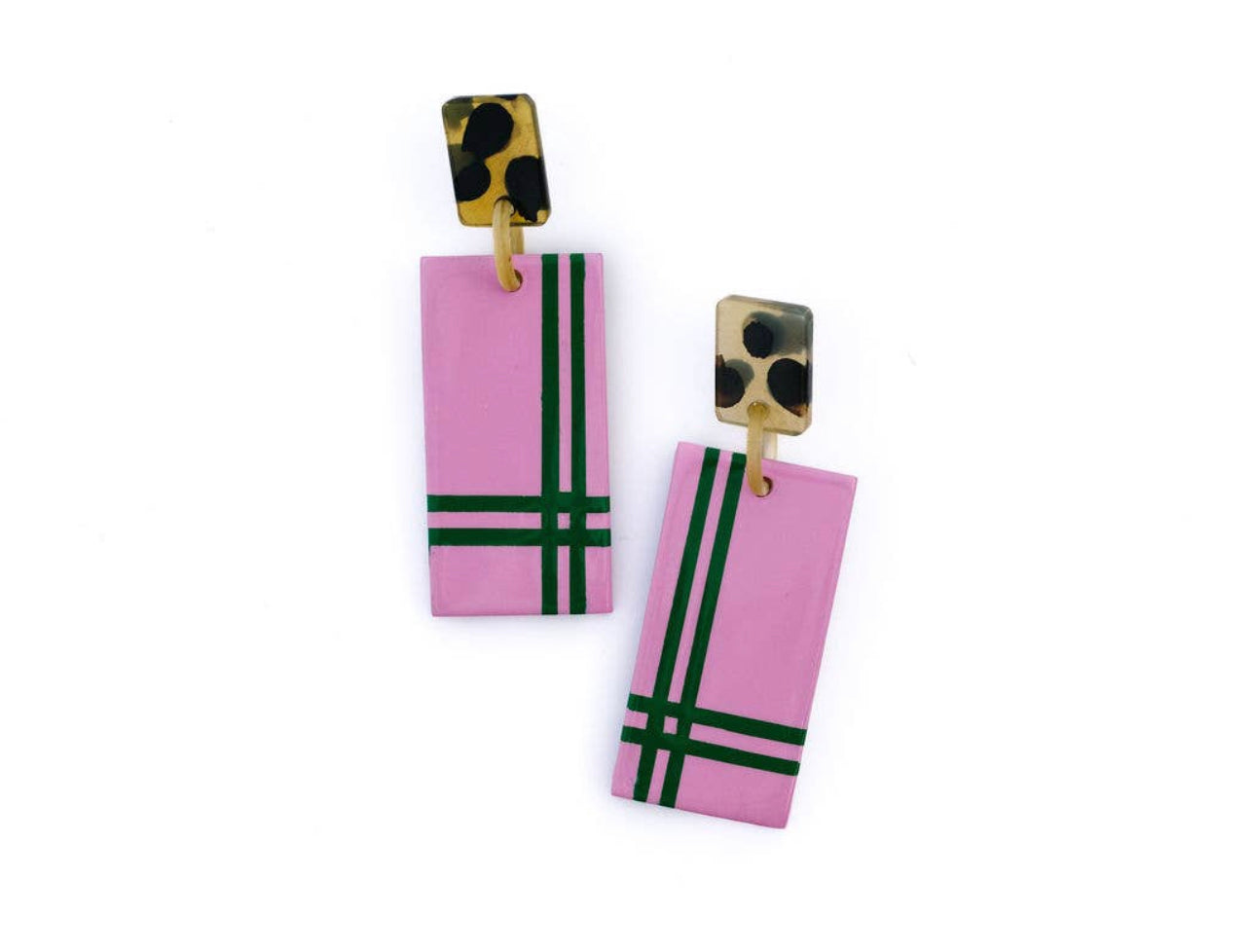 Sunshine Tienda Pink Tartan Earrings
