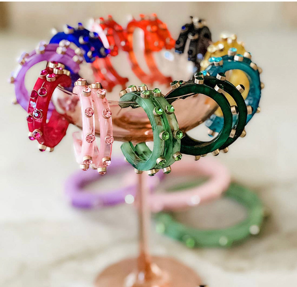 Renee Rhinestone Resin Hoop