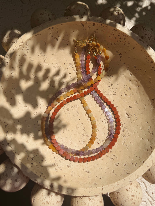 Red Jasper Dainty Heart Necklace