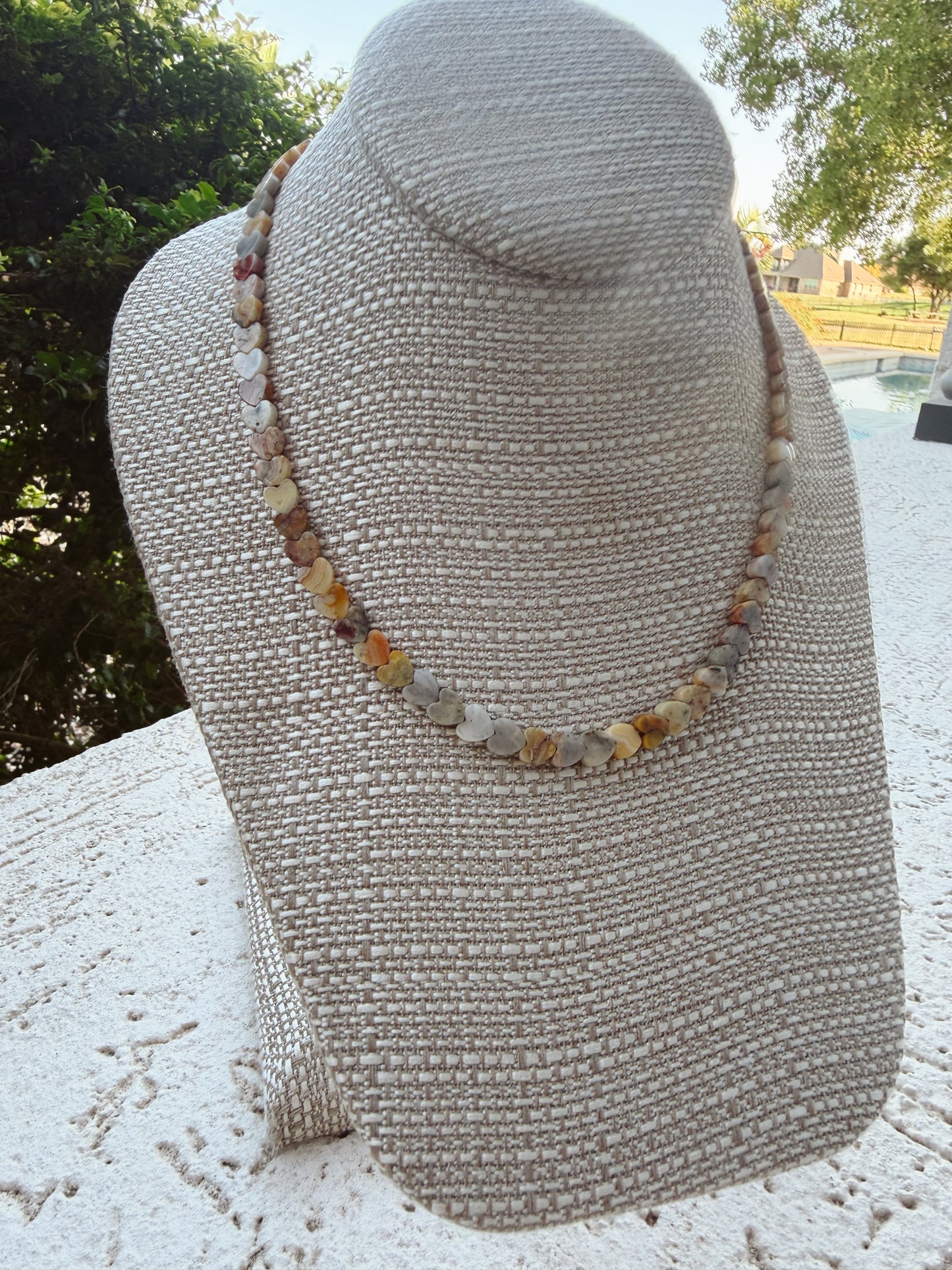 Red Jasper Dainty Heart Necklace