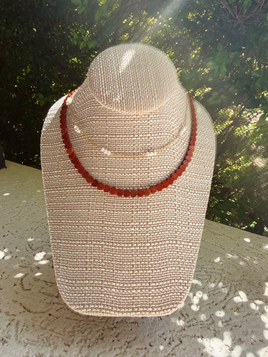 Red Jasper Dainty Heart Necklace