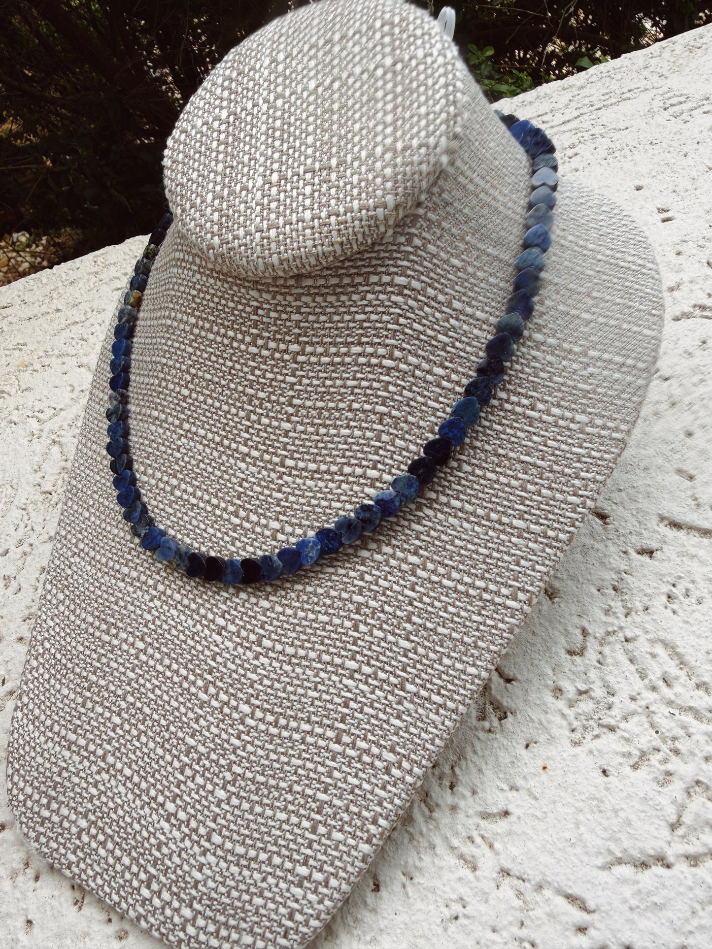 Blue Jasmine Dainty Heart Necklace