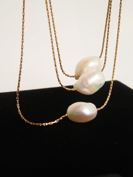 Single Pearl Layering Necklace