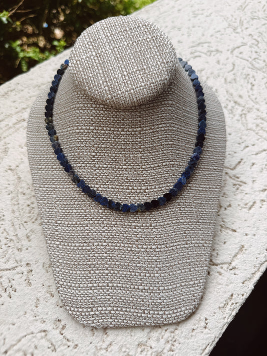 Blue Jasmine Dainty Heart Necklace