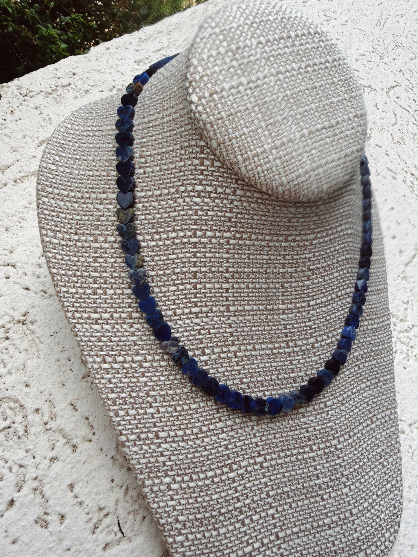 Blue Jasmine Dainty Heart Necklace