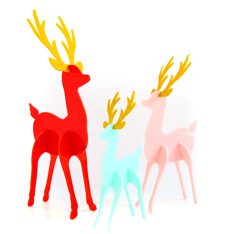 Acrylic Reindeer Tree Set