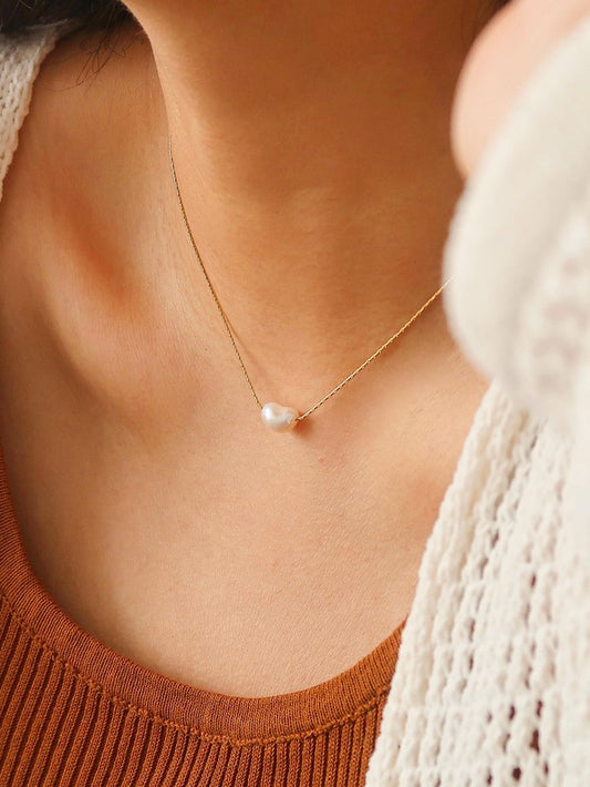 Single Pearl Layering Necklace