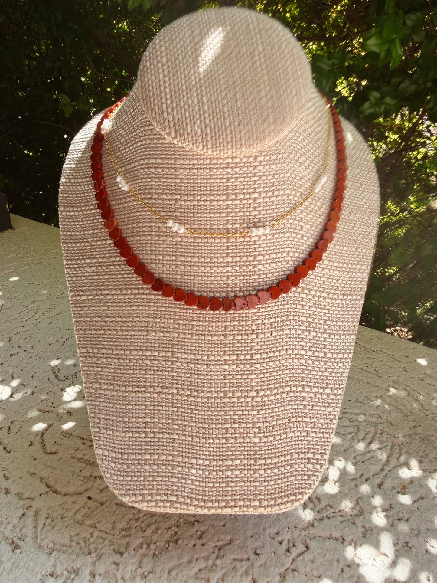 Red Jasper Dainty Heart Necklace