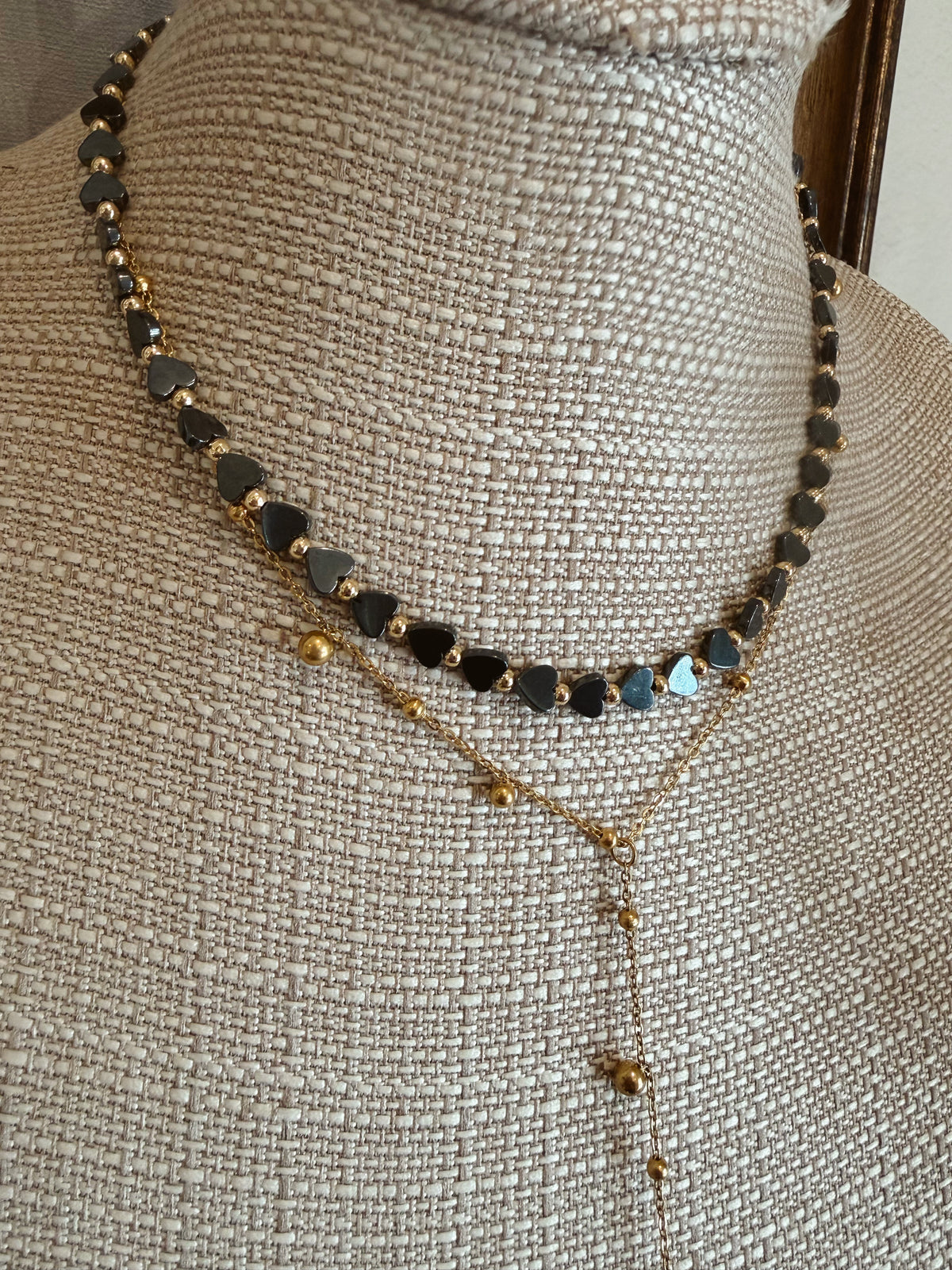 Gunmetal Dainty Heart Necklace