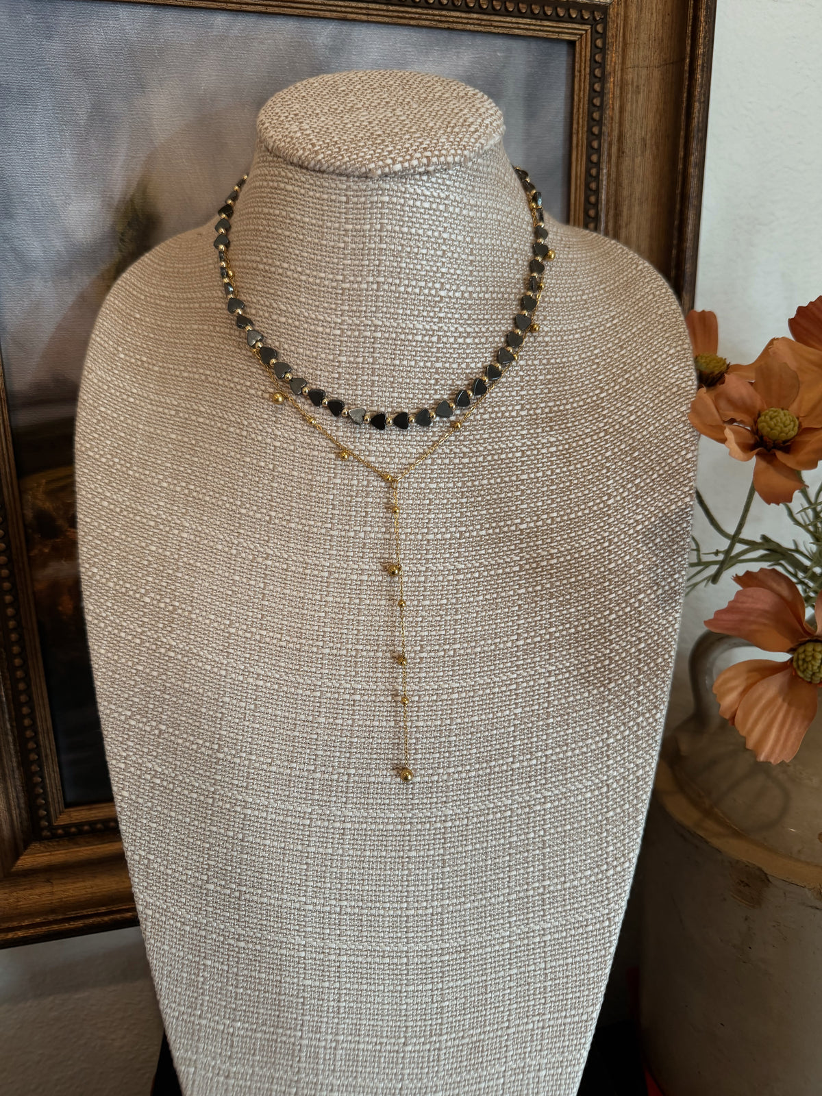 Gunmetal Dainty Heart Necklace