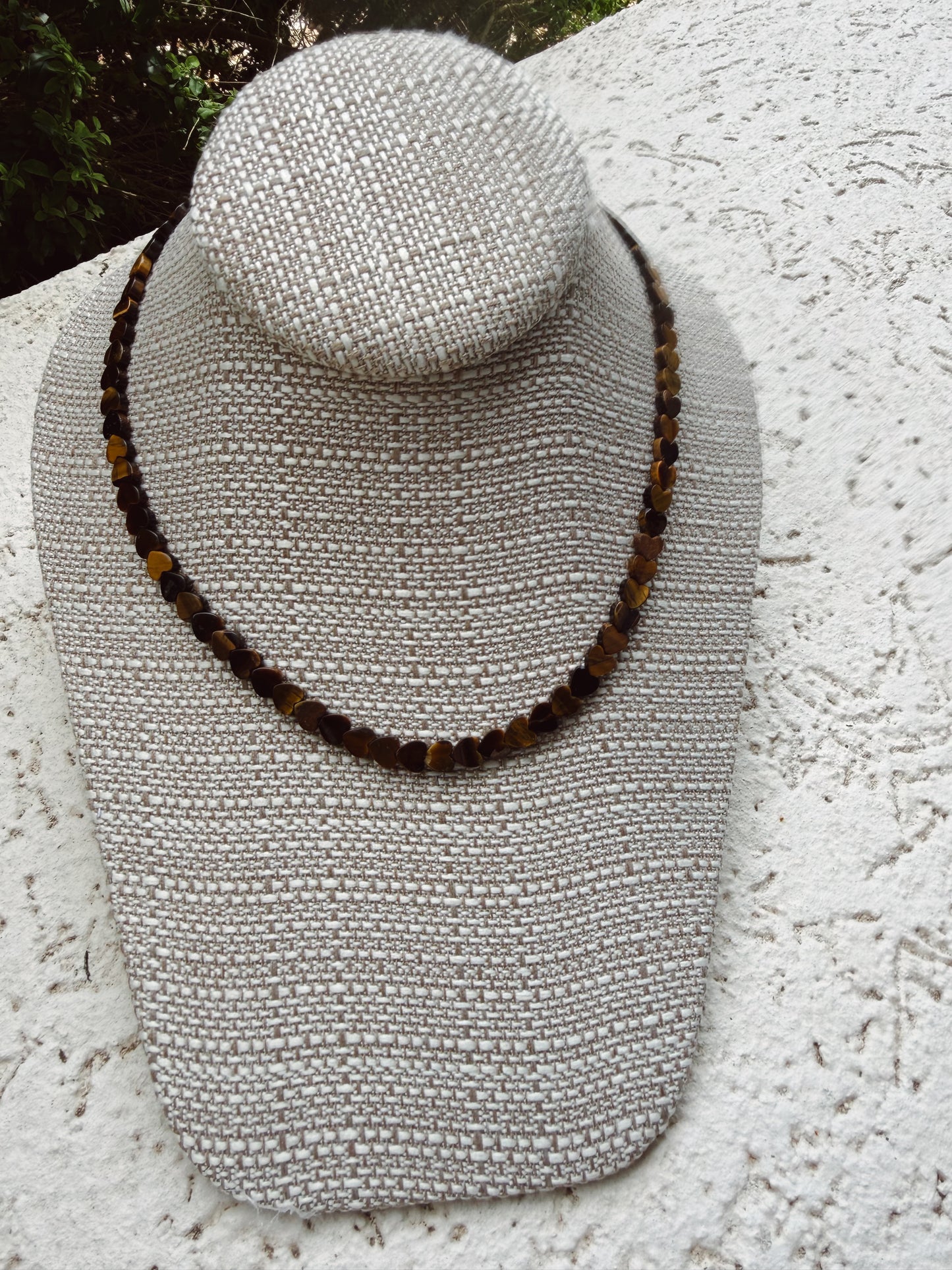 Tiger’s Eye Dainty Heart Necklace