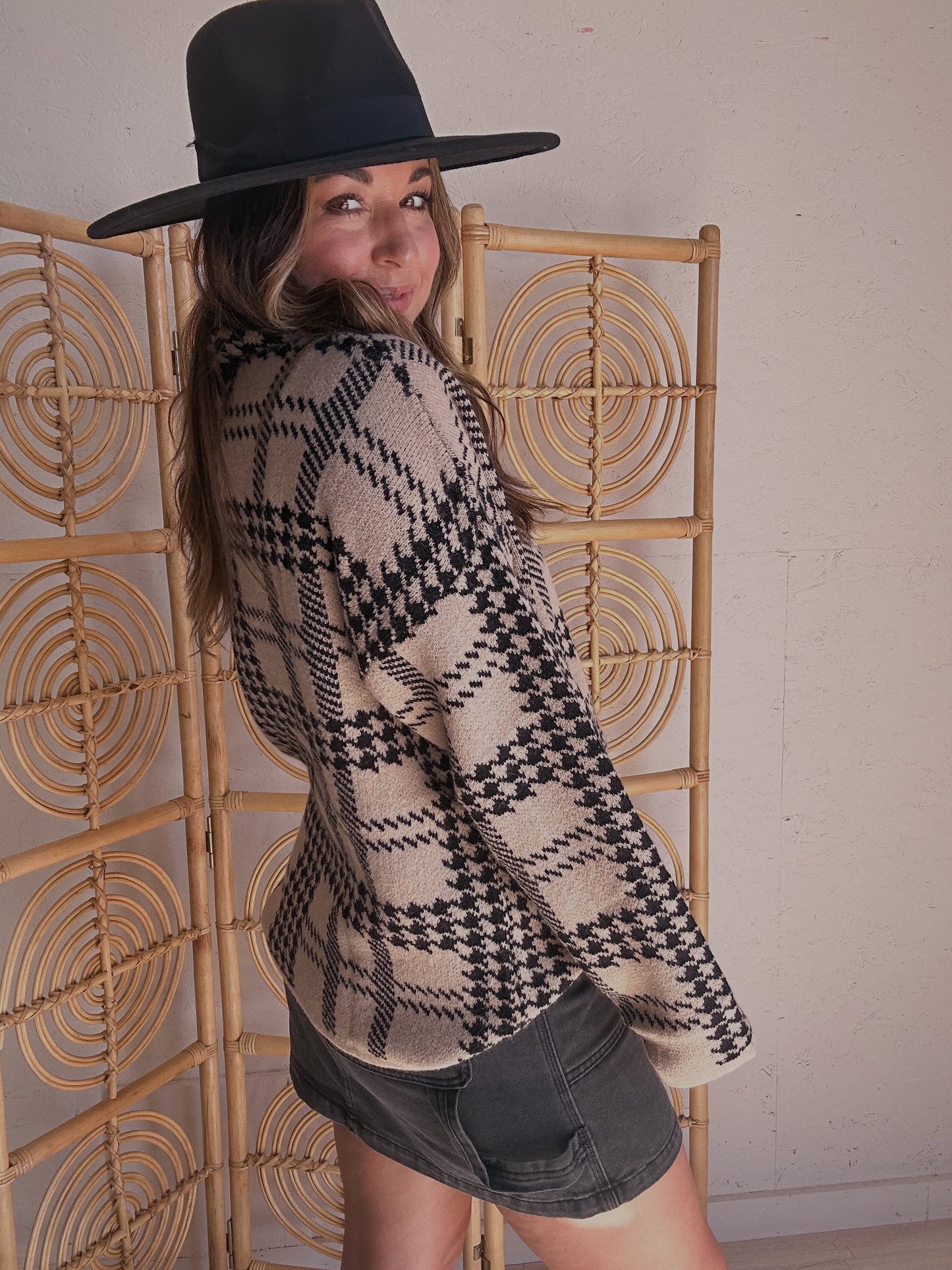 Halle Houndstooth Sweater