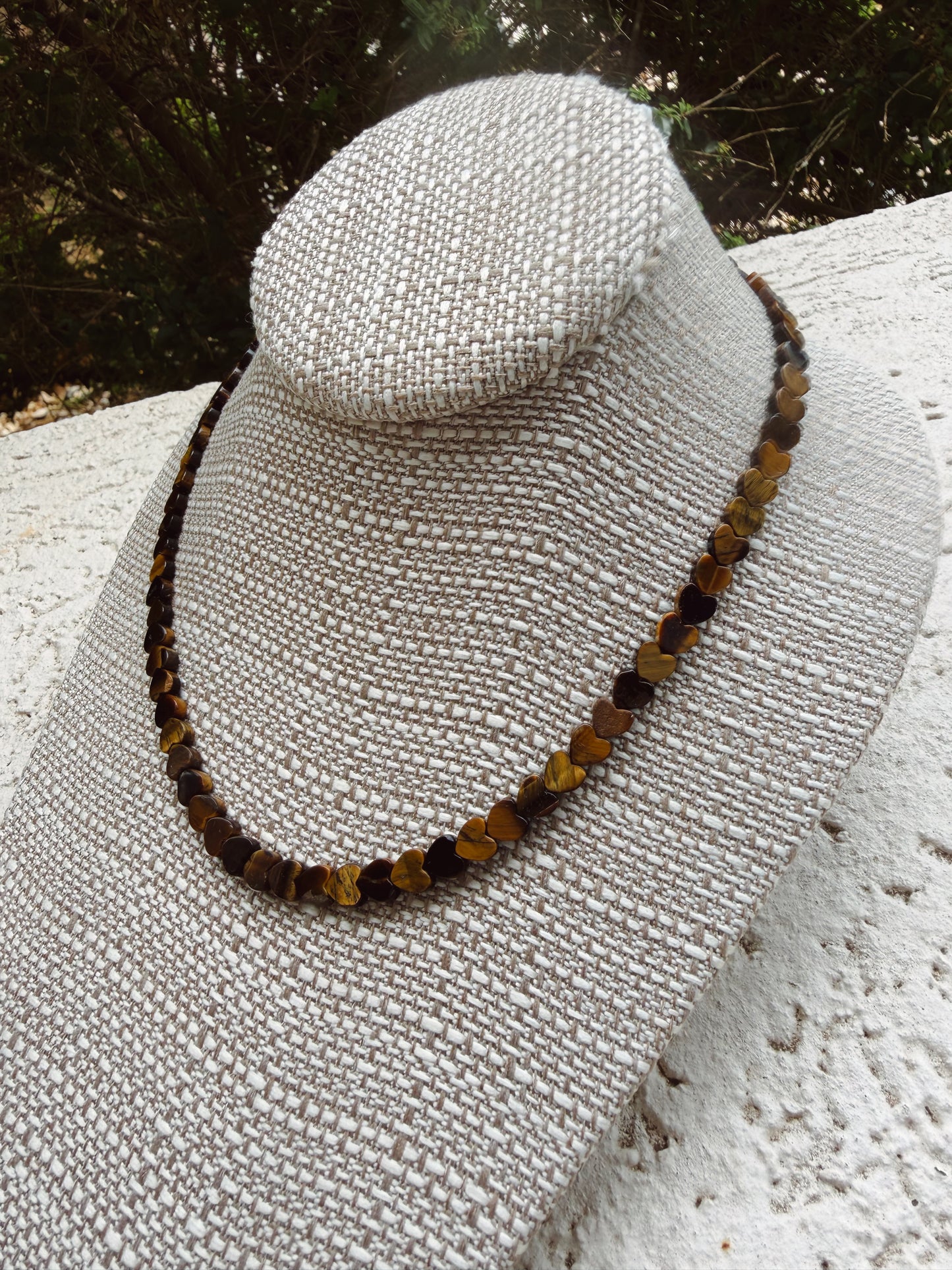 Tiger’s Eye Dainty Heart Necklace