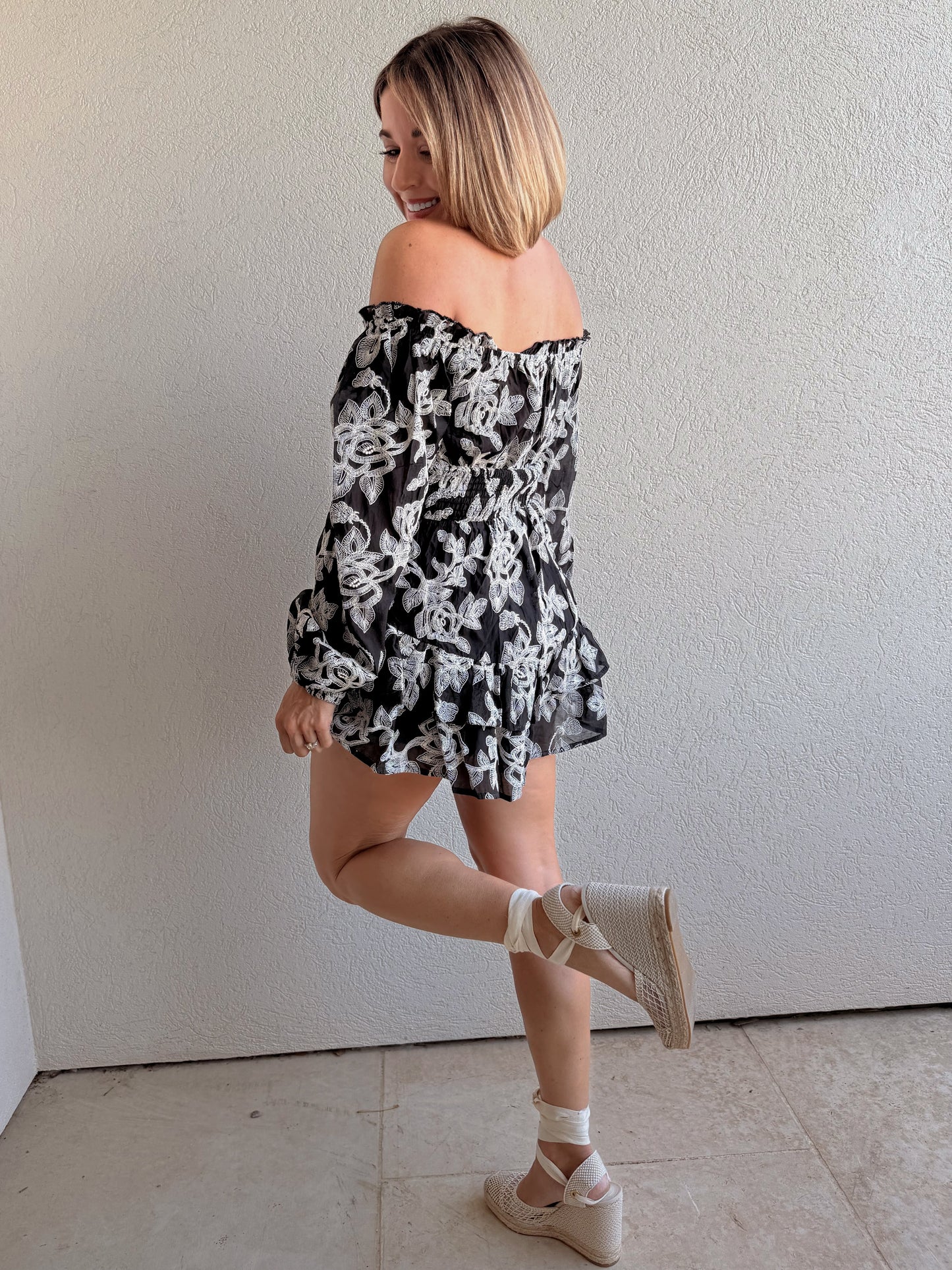 Lace Embroidered Romper