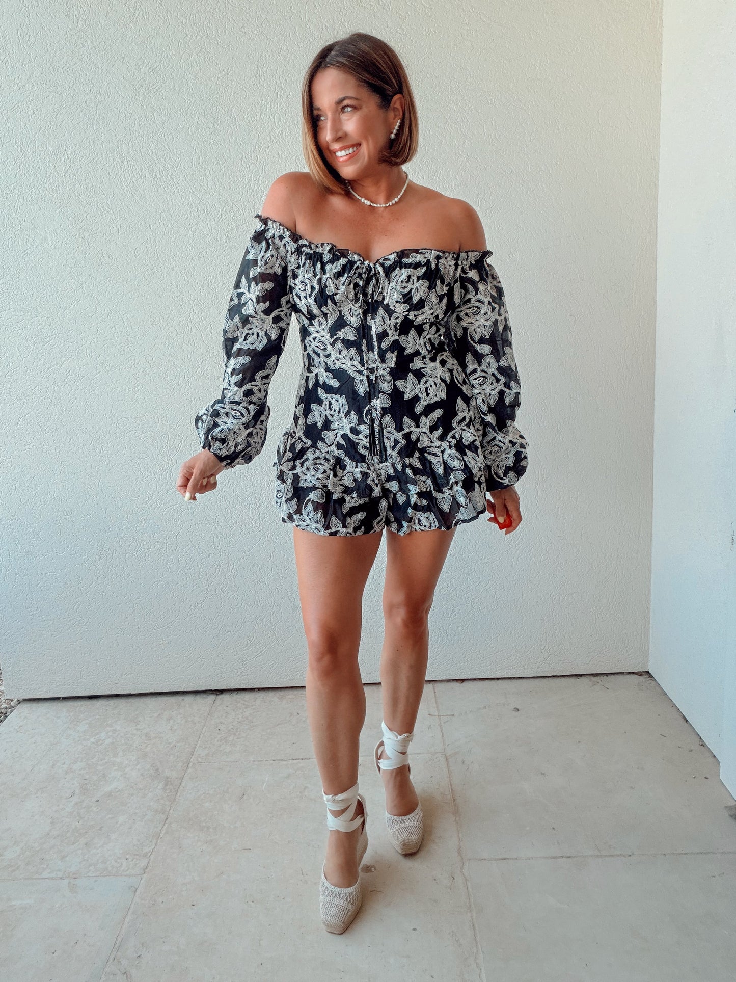Lace Embroidered Romper