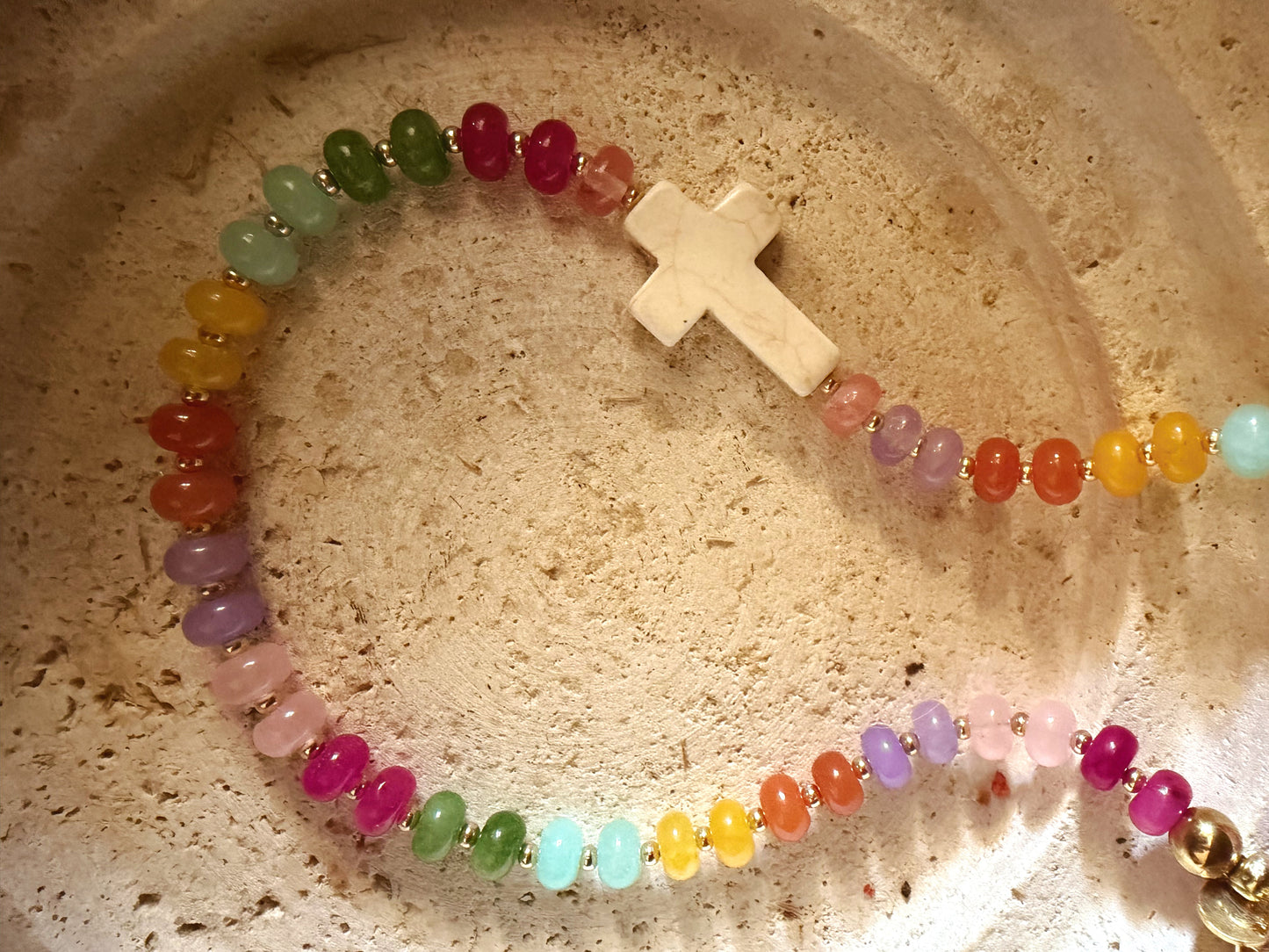 Colorful Cross Beaded Necklace
