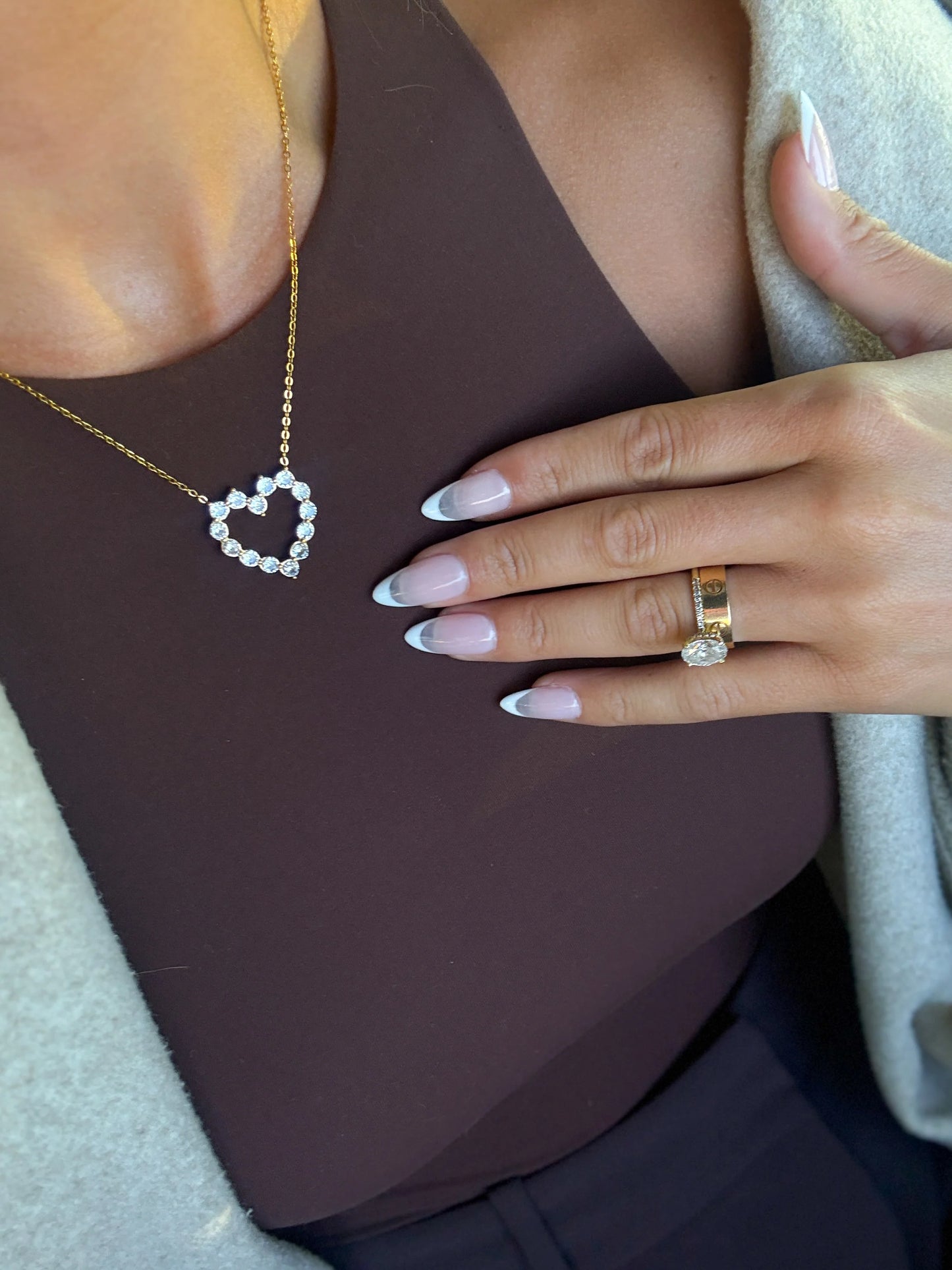 Open Heart Diamond Necklace