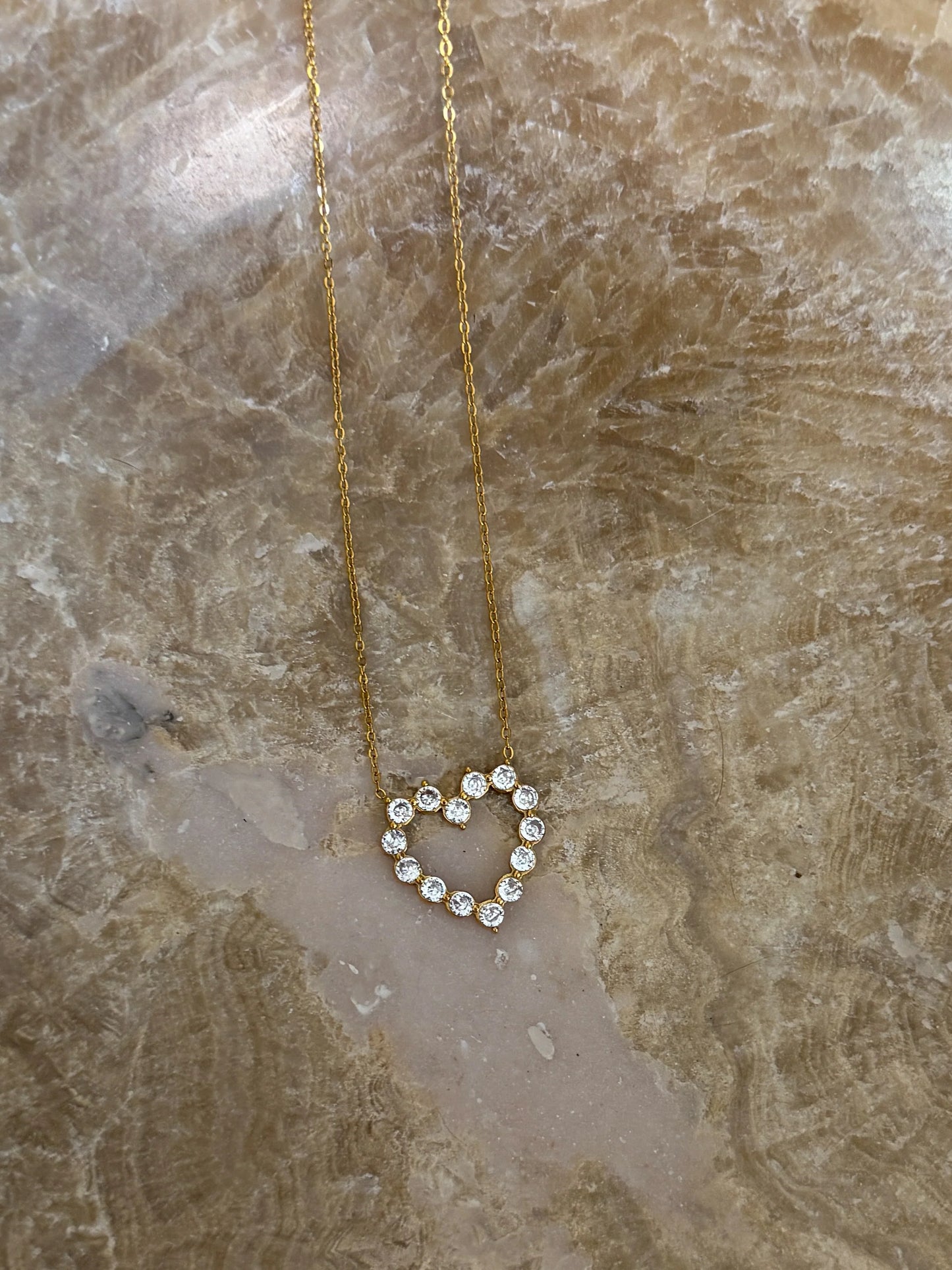 Open Heart Diamond Necklace